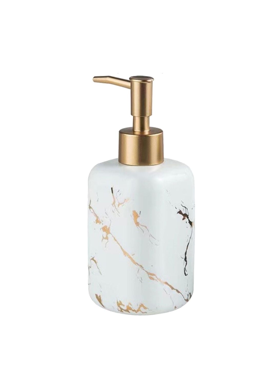 FabSeasons Gold-Toned & White Ceramic Bathroom Accessories
