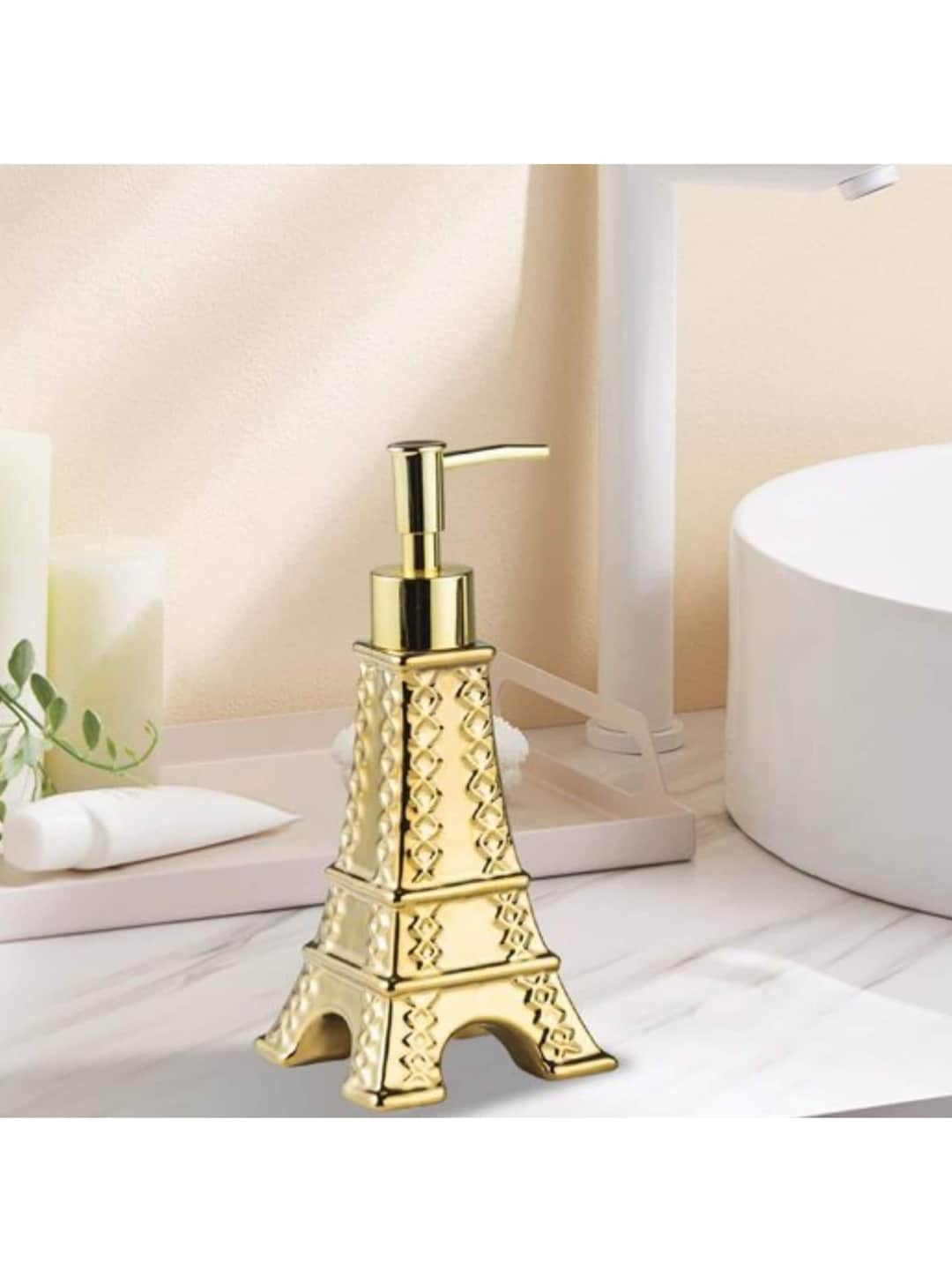 FabSeasons Gold-Toned Eiffel Tower Soap Dispenser Price in India