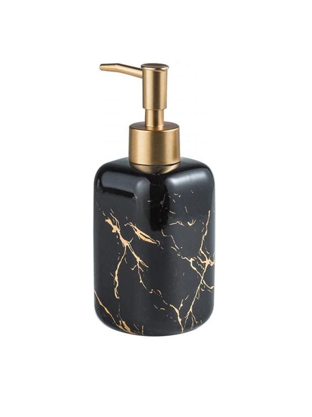 FabSeasons Black & Gold Printed Ceramic Soap Dispenser