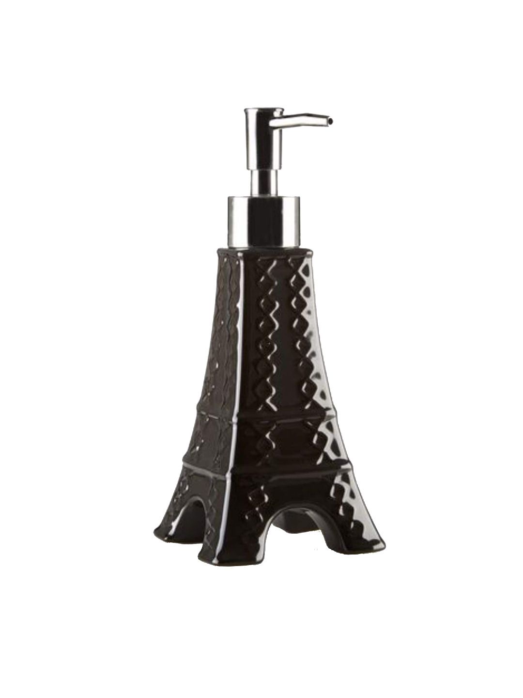 FabSeasons Black Textured Eiffel Tower Shaped Soap Dispenser Price in India