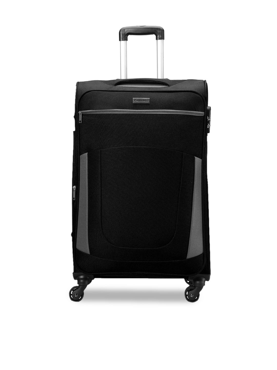 CARRIALL Black & Grey Solid Large Size Check-in Luggage Price in India