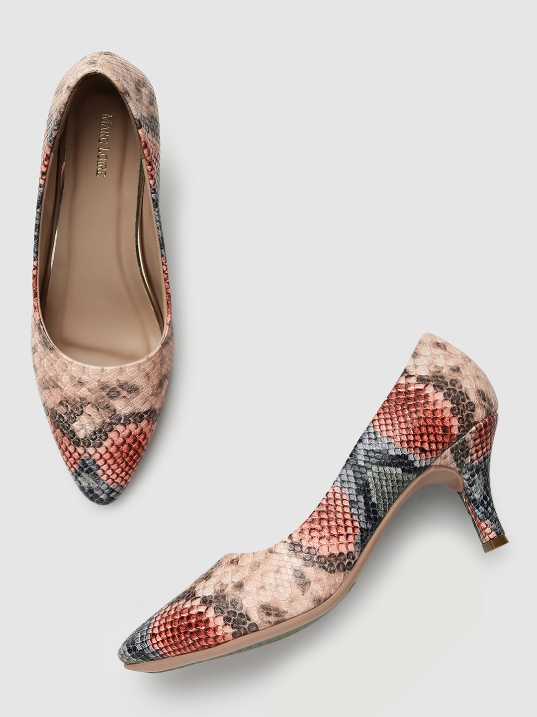 Marc Loire Multicoloured Printed PU Work Pumps Price in India