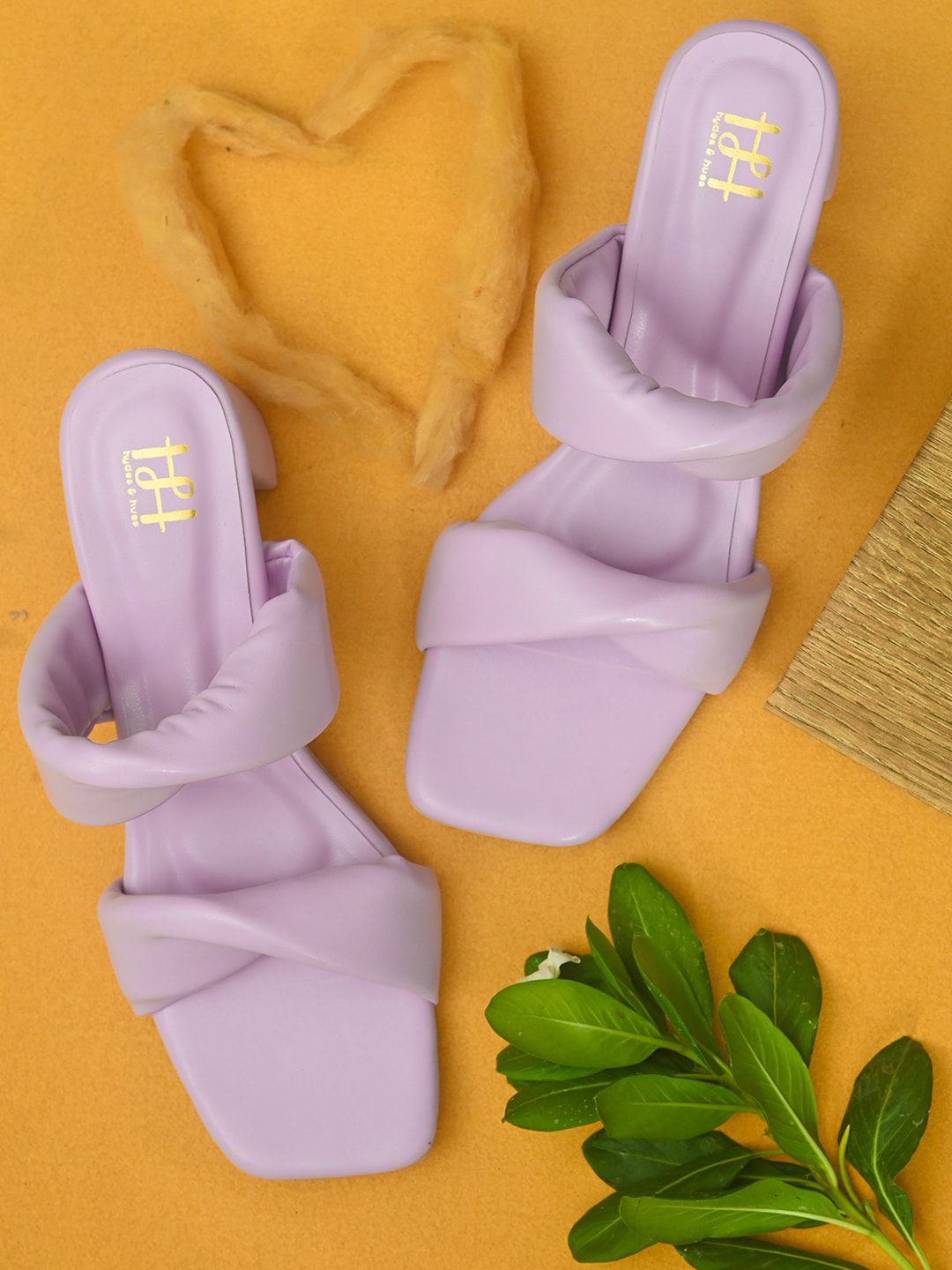 Hydes N Hues Violet Flatform Mules with Bows Price in India