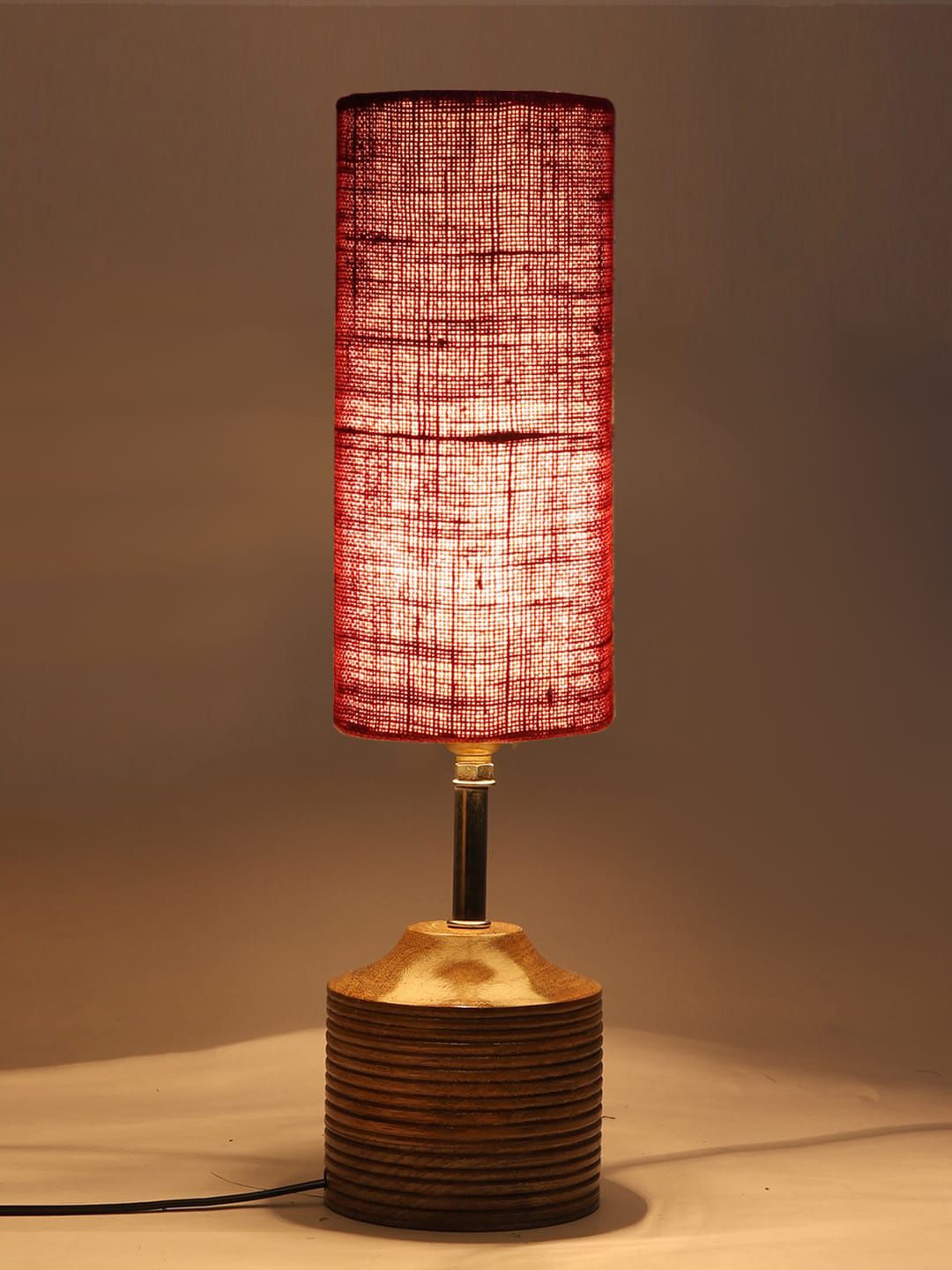 Devansh Maroon Textured  Table Lamps Price in India