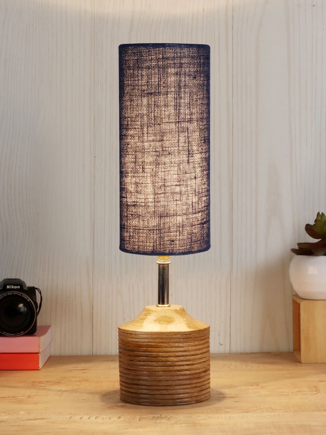 Devansh Blue Textured Table Lamps Price in India