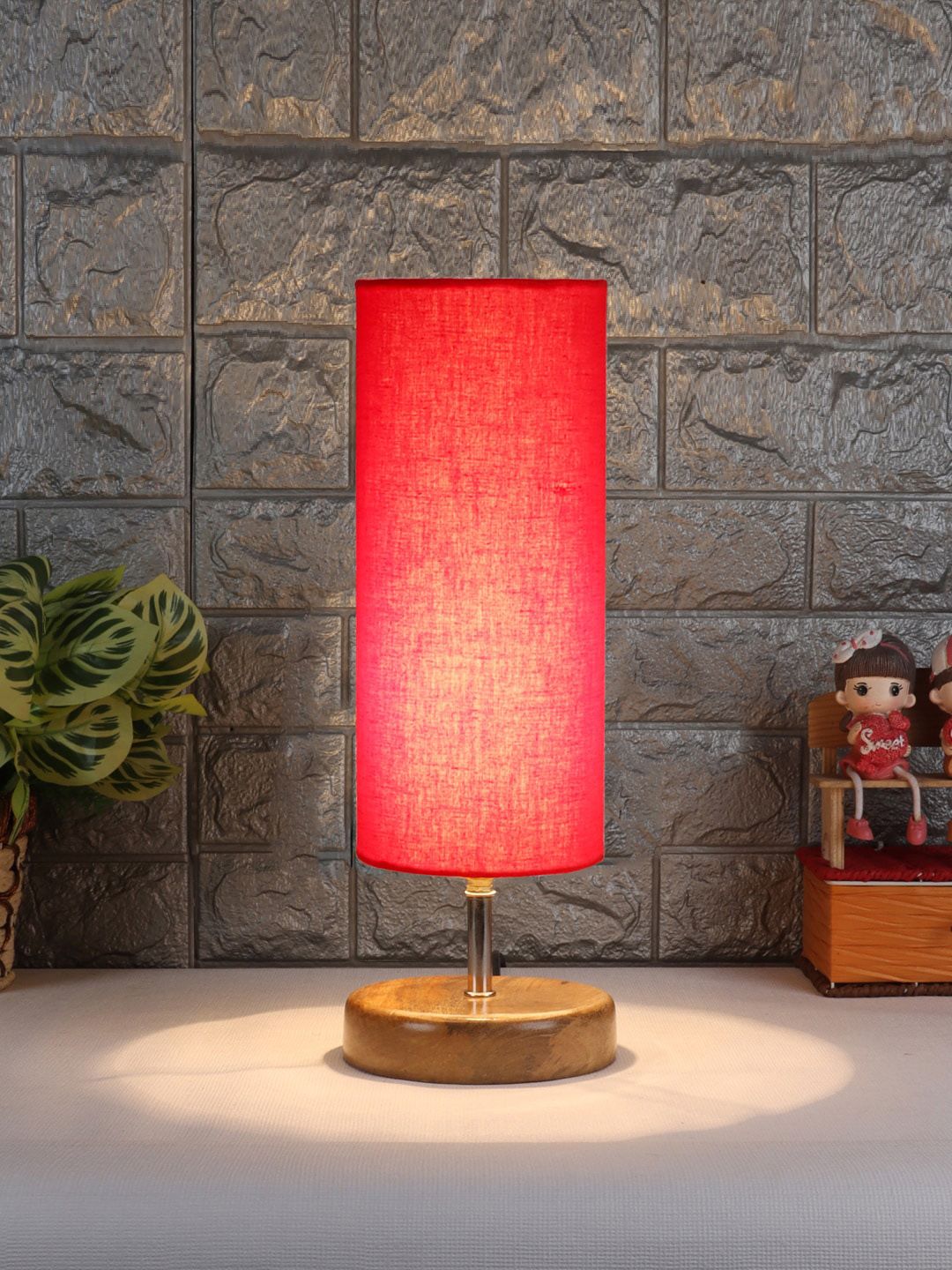 Devansh Red Textured Table Lamps Price in India