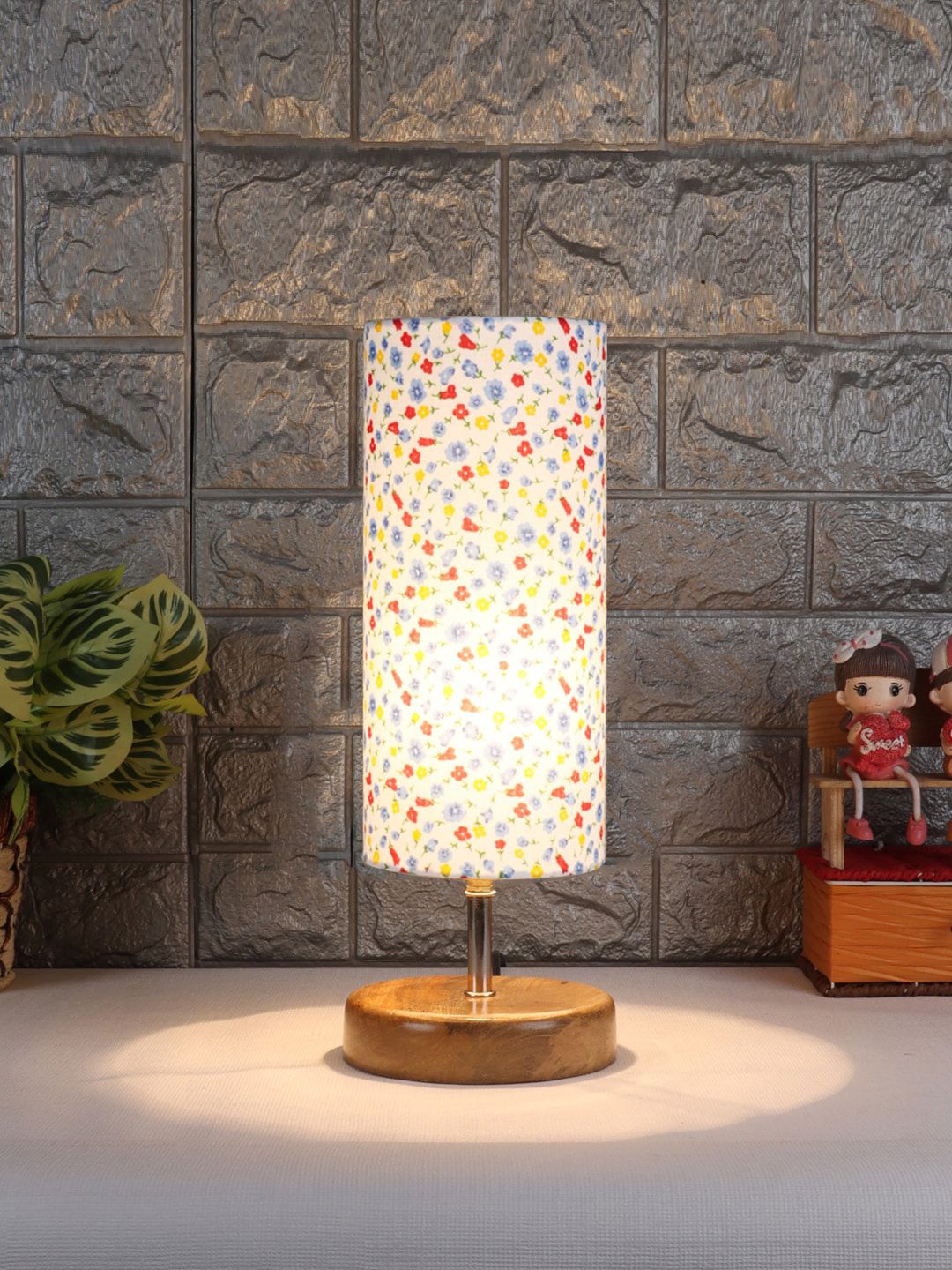 Devansh White & Red Printed Table Lamps Price in India