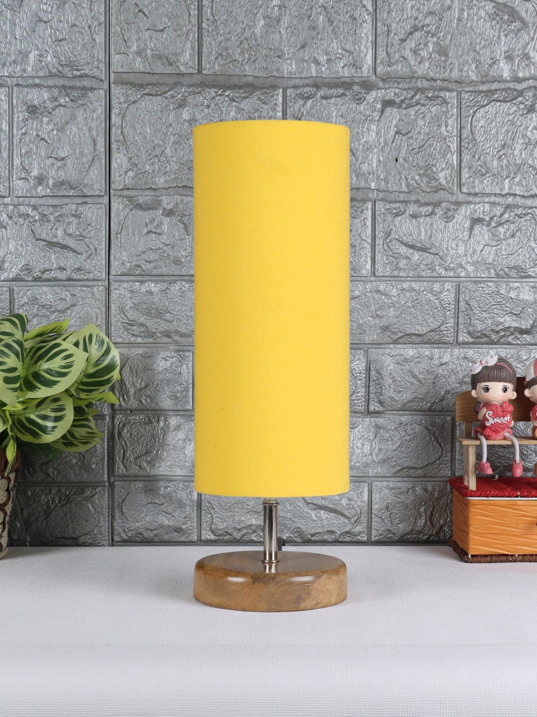 Devansh Yellow Textured Table Lamps Price in India