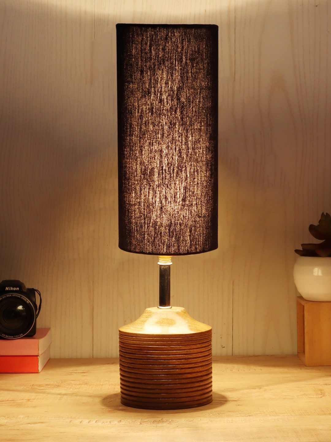 Devansh Black Textured Table Lamps Price in India