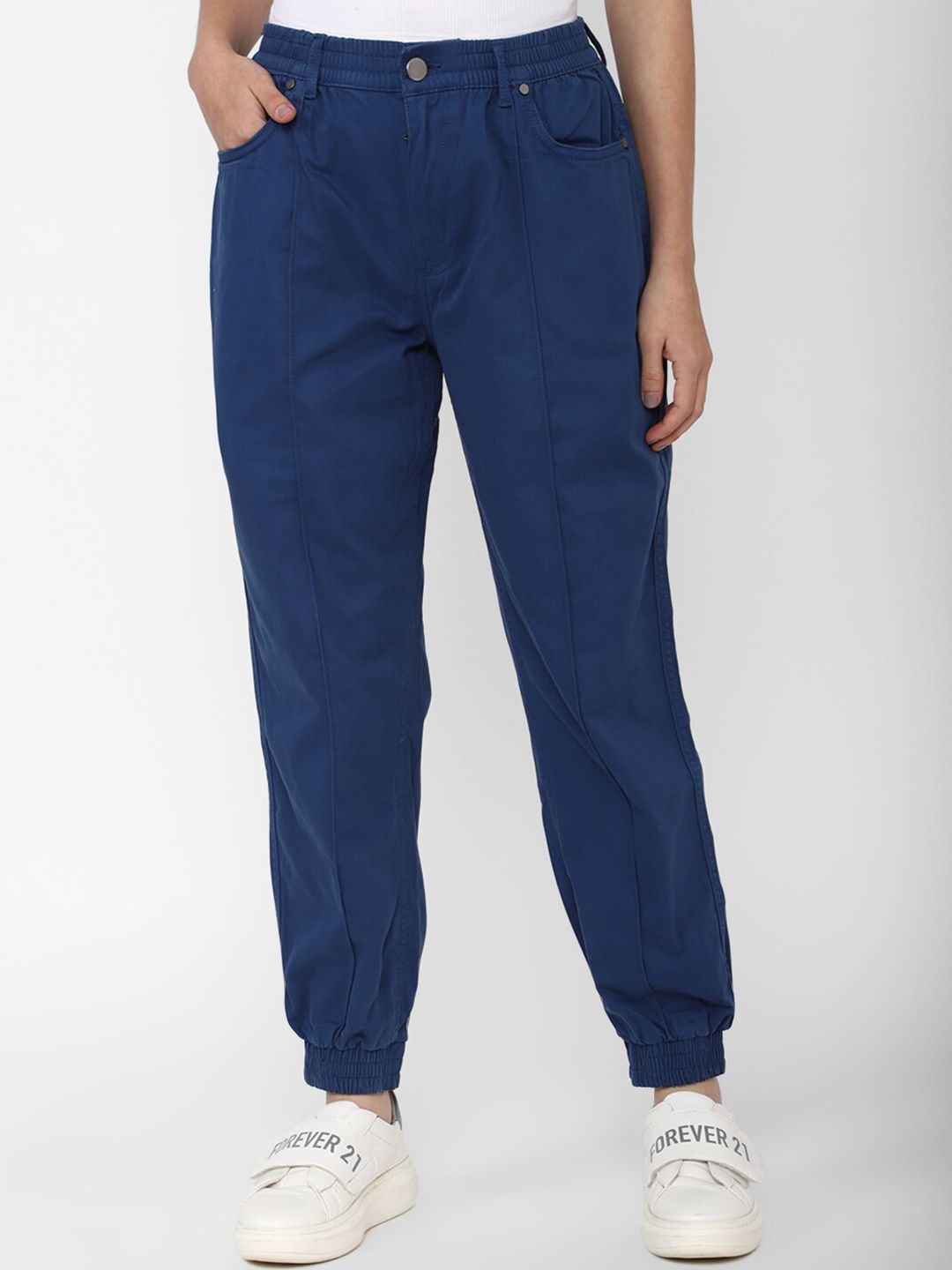 FOREVER 21 Women Blue Joggers Trousers Price in India