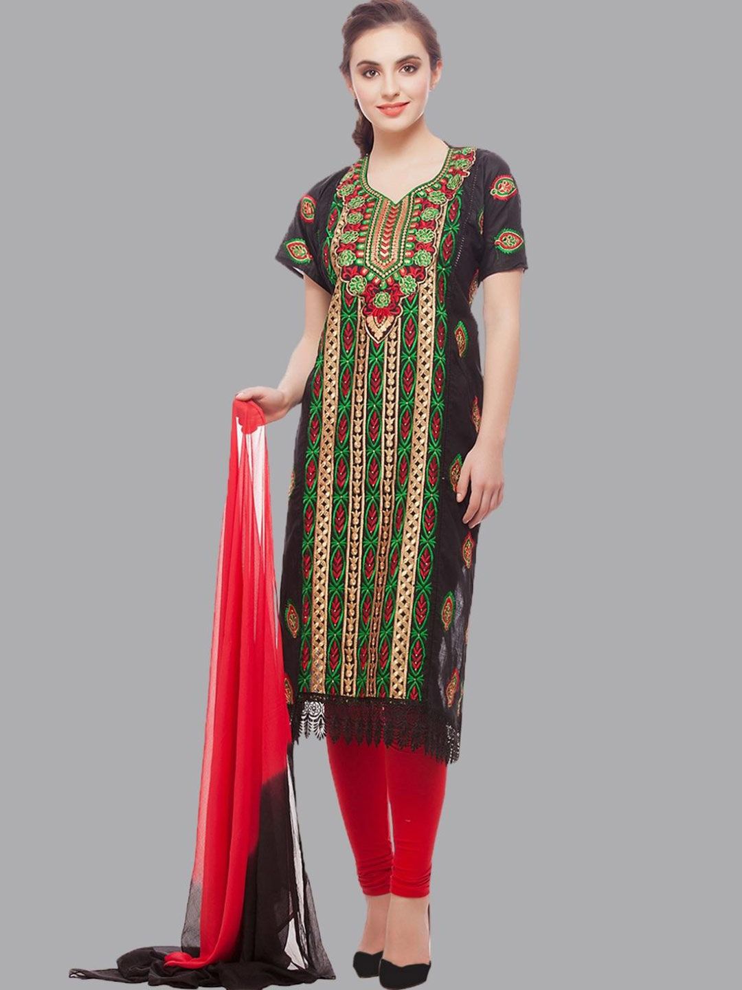 Chhabra 555 Women Black Dress Material Price in India