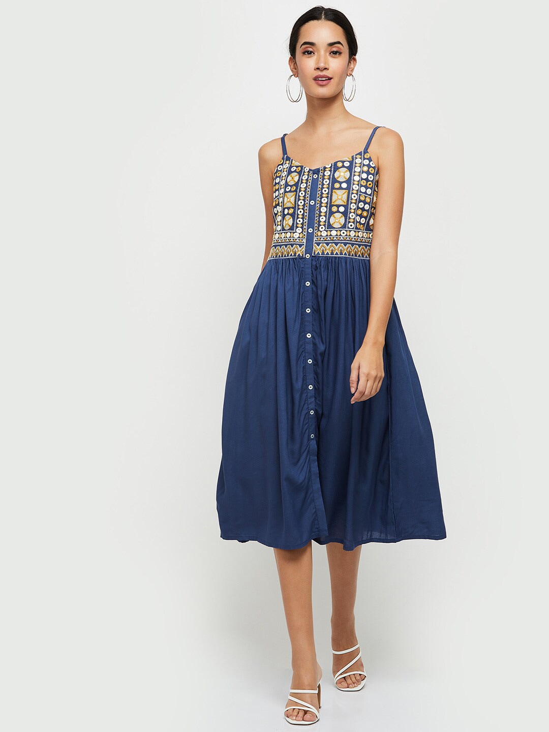 max Blue Midi Dress Price in India