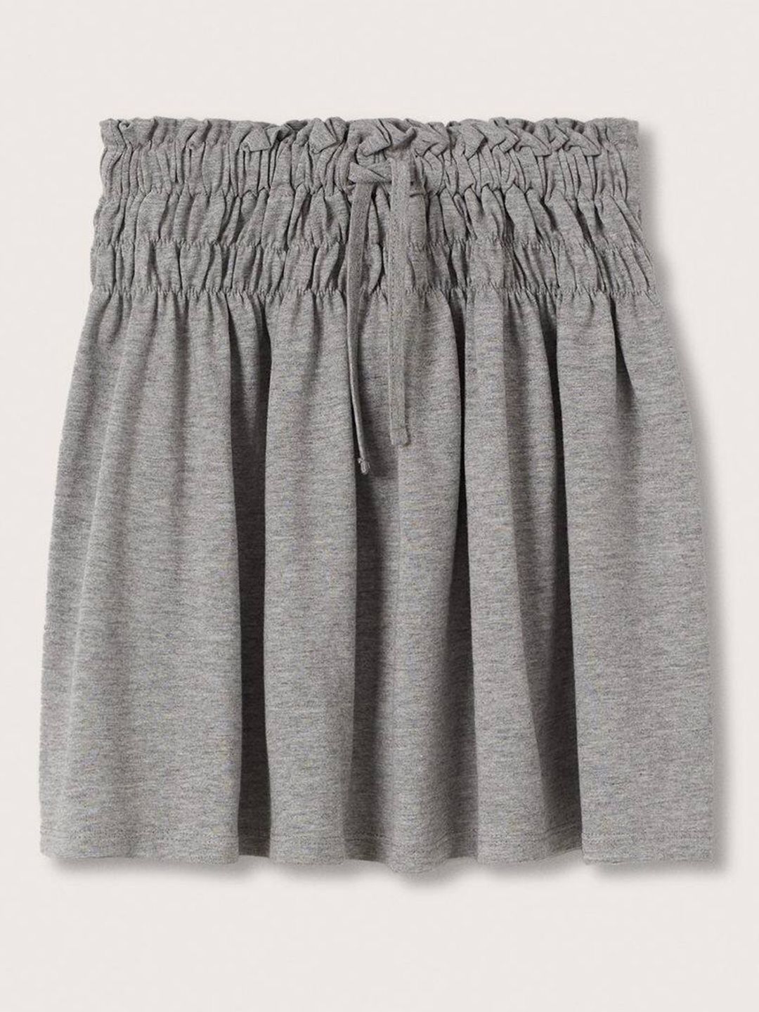 Mango Kids Girls Grey Solid Flared Skirt