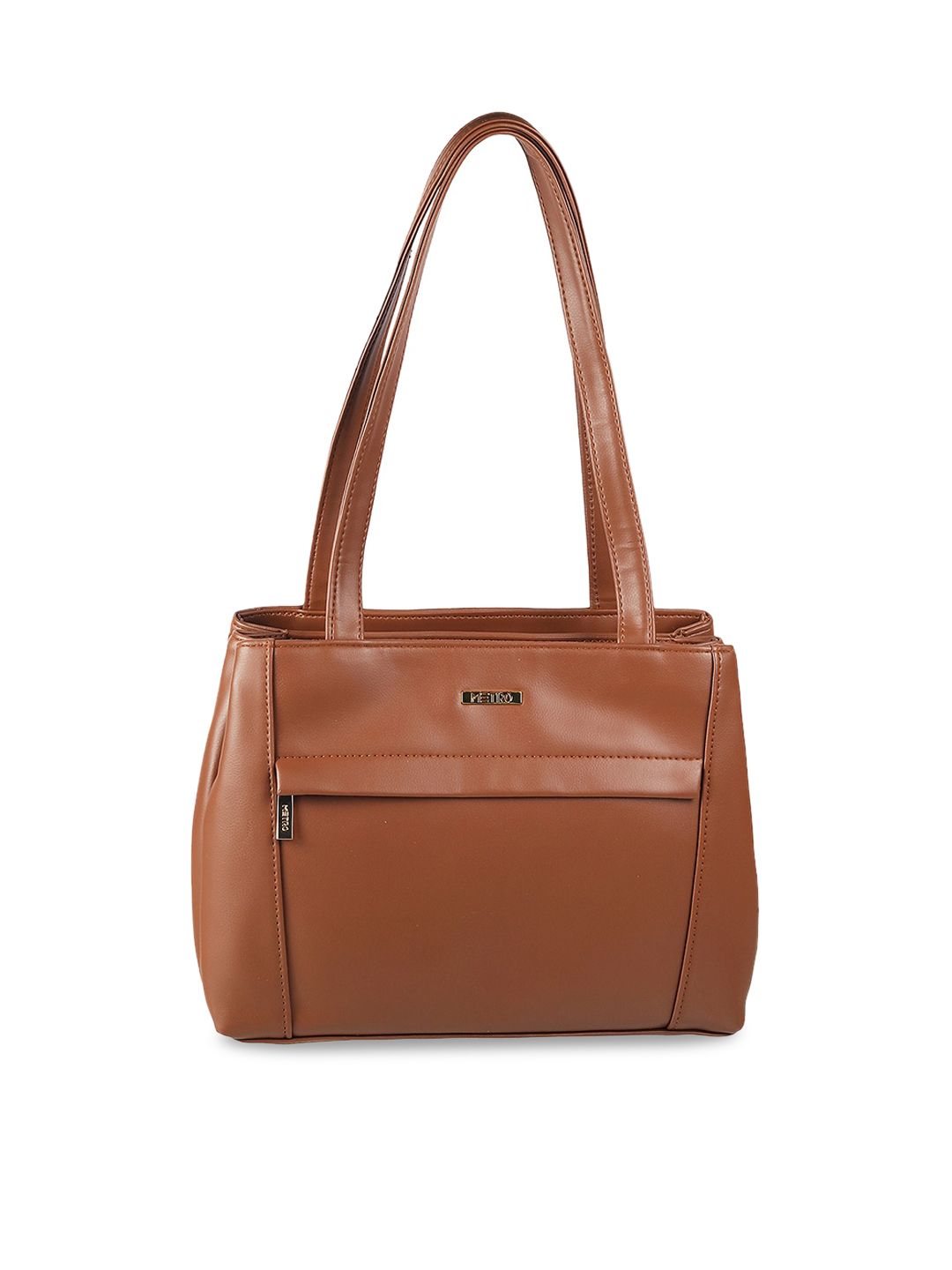 Metro Tan Textured PU Structured Shoulder Bag Price in India