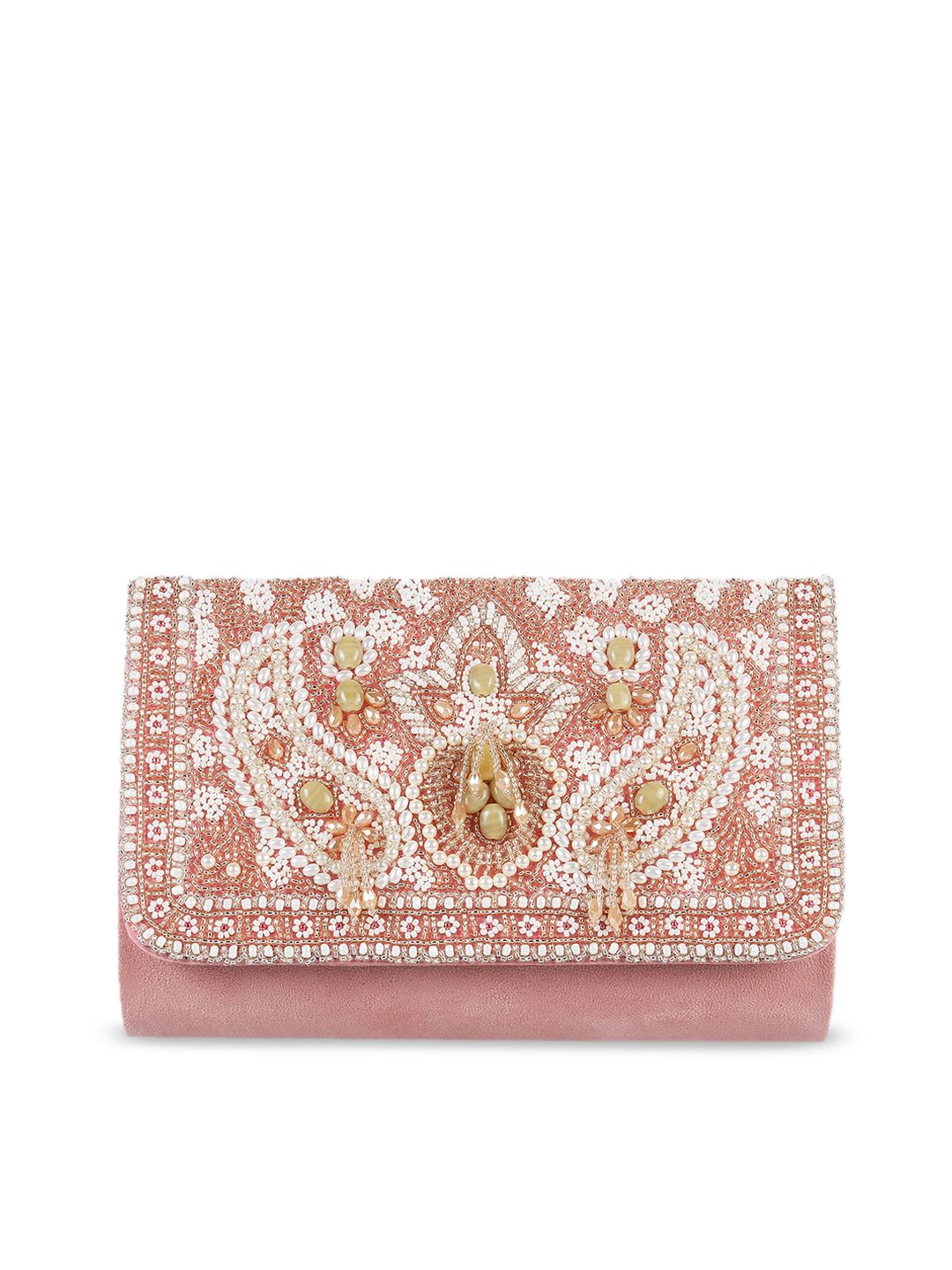 Metro Pink Embellished Structured Sling Bag Price in India