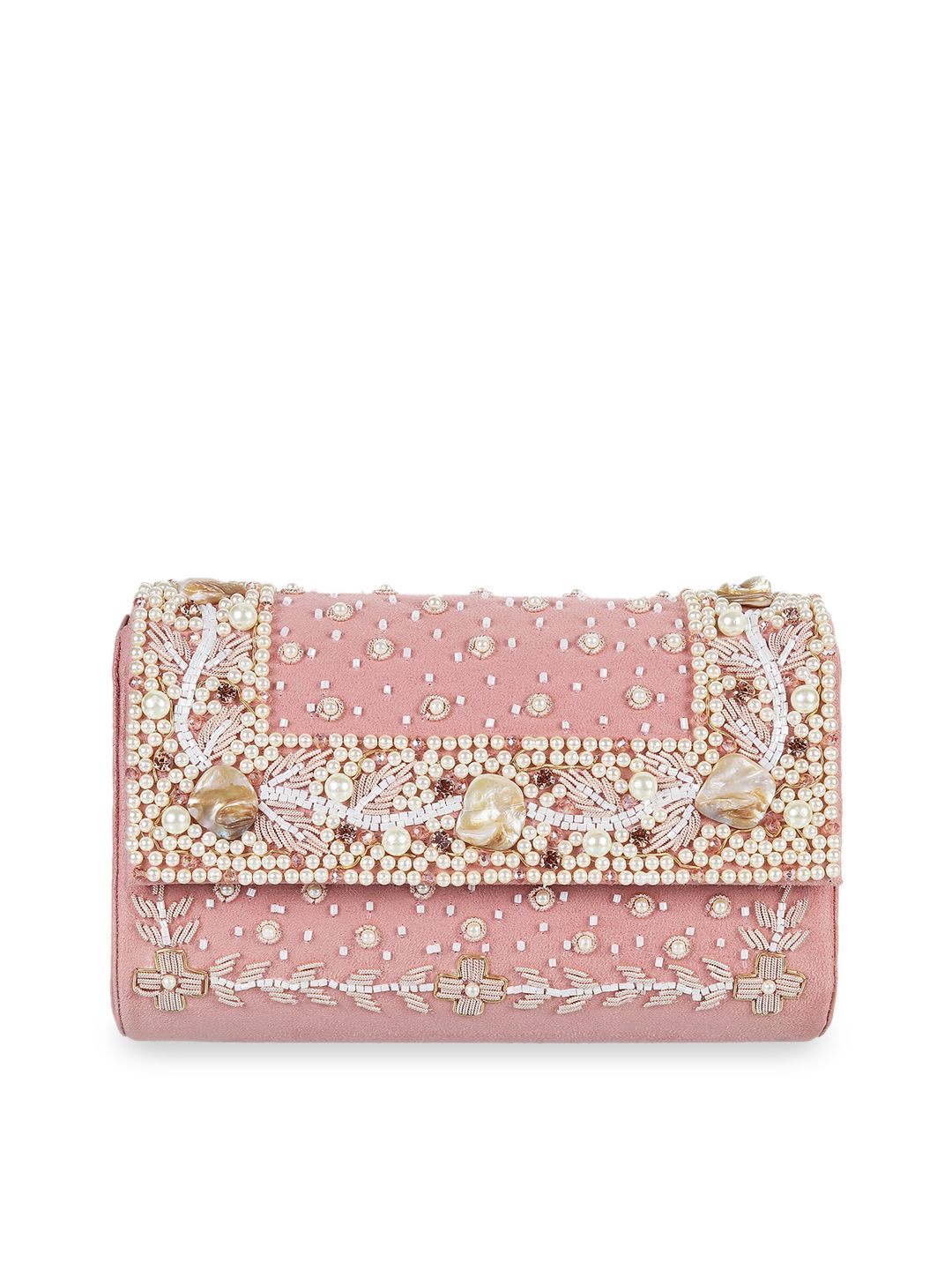 Metro Pink Textured Structured Sling Bag Price in India