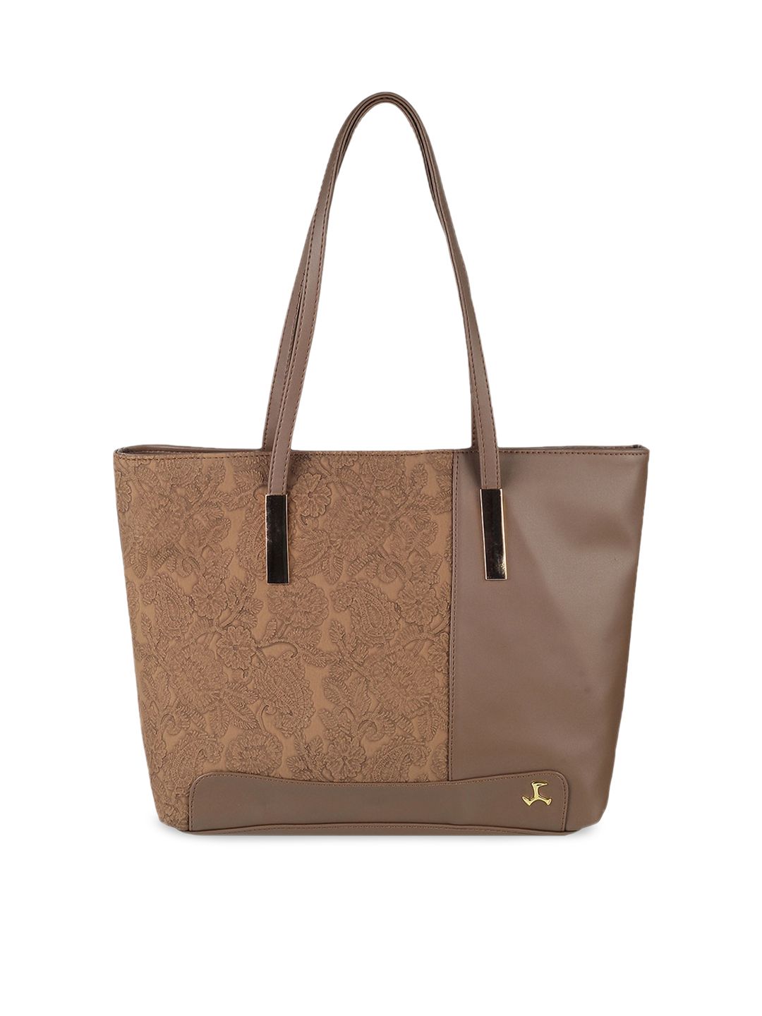 Mochi Brown PU Structured Shoulder Bag with Cut Work Price in India