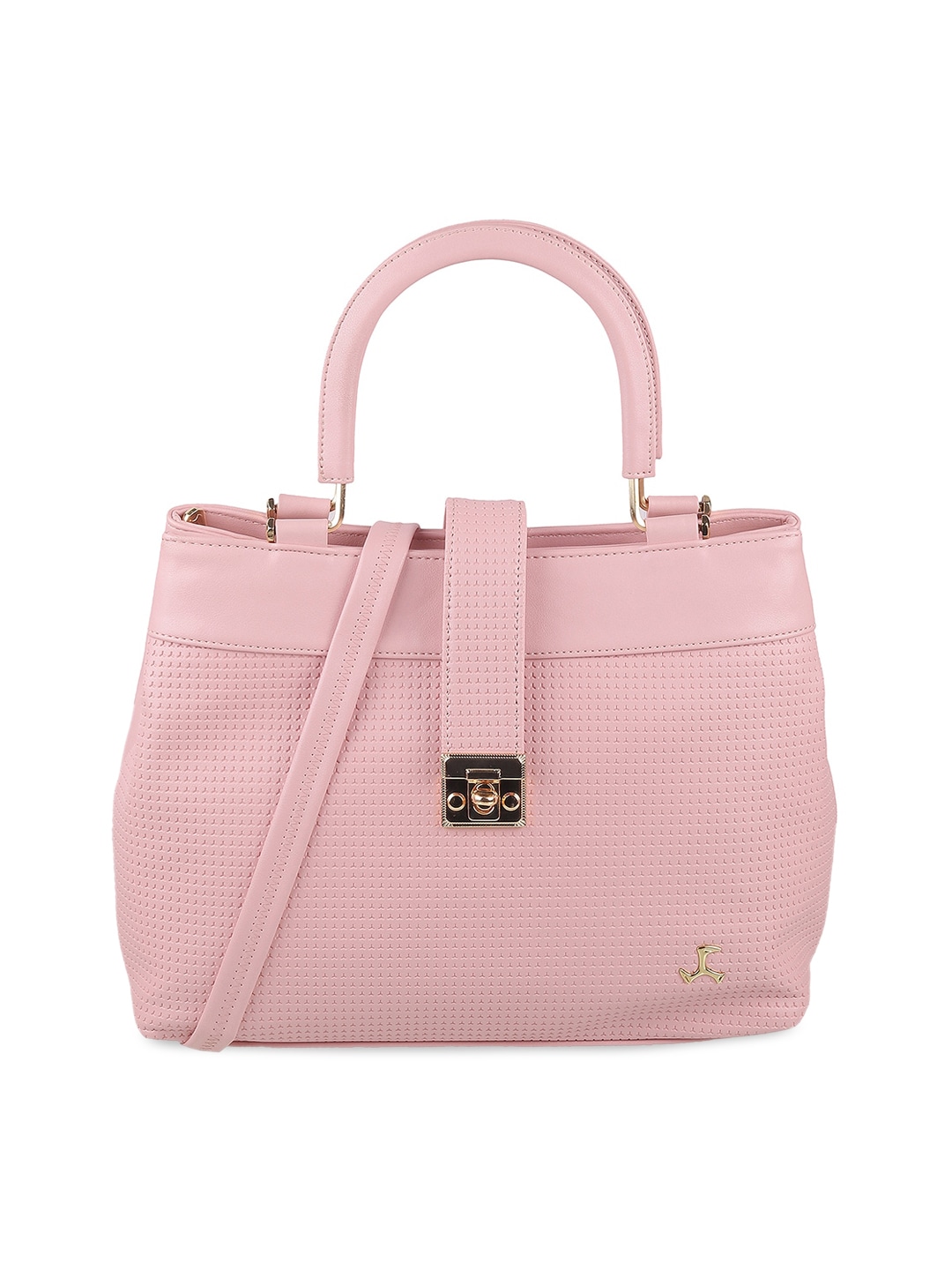 Mochi Pink Structured Handheld Bag Price in India