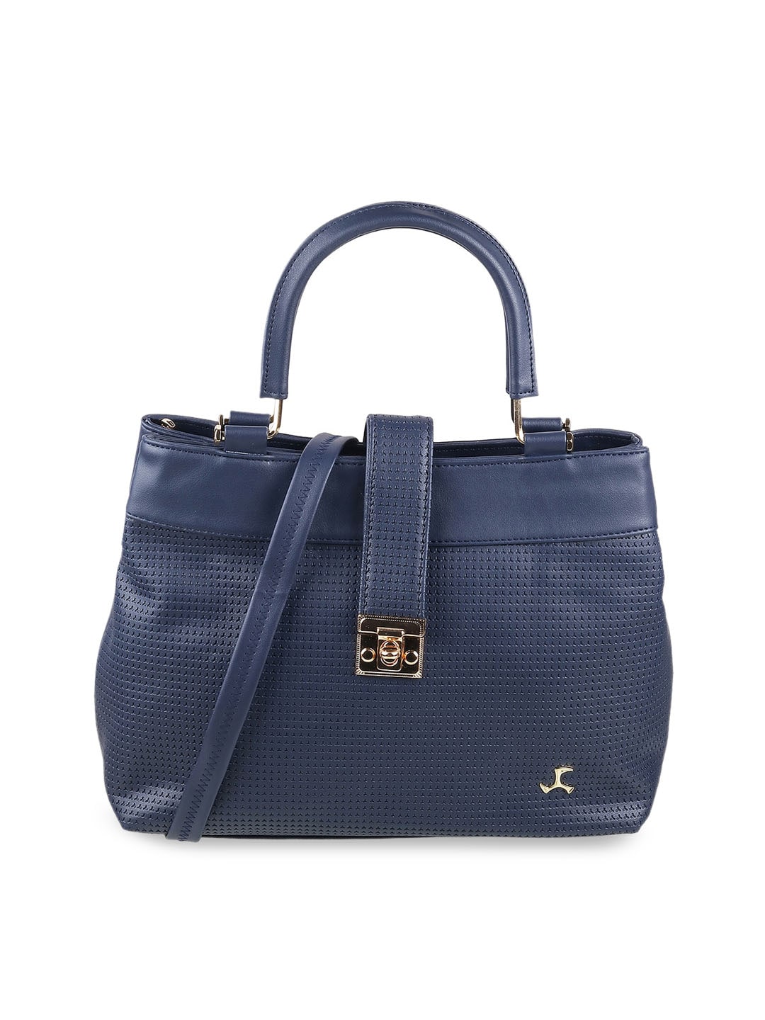 Mochi Blue Structured Handheld Bag Price in India