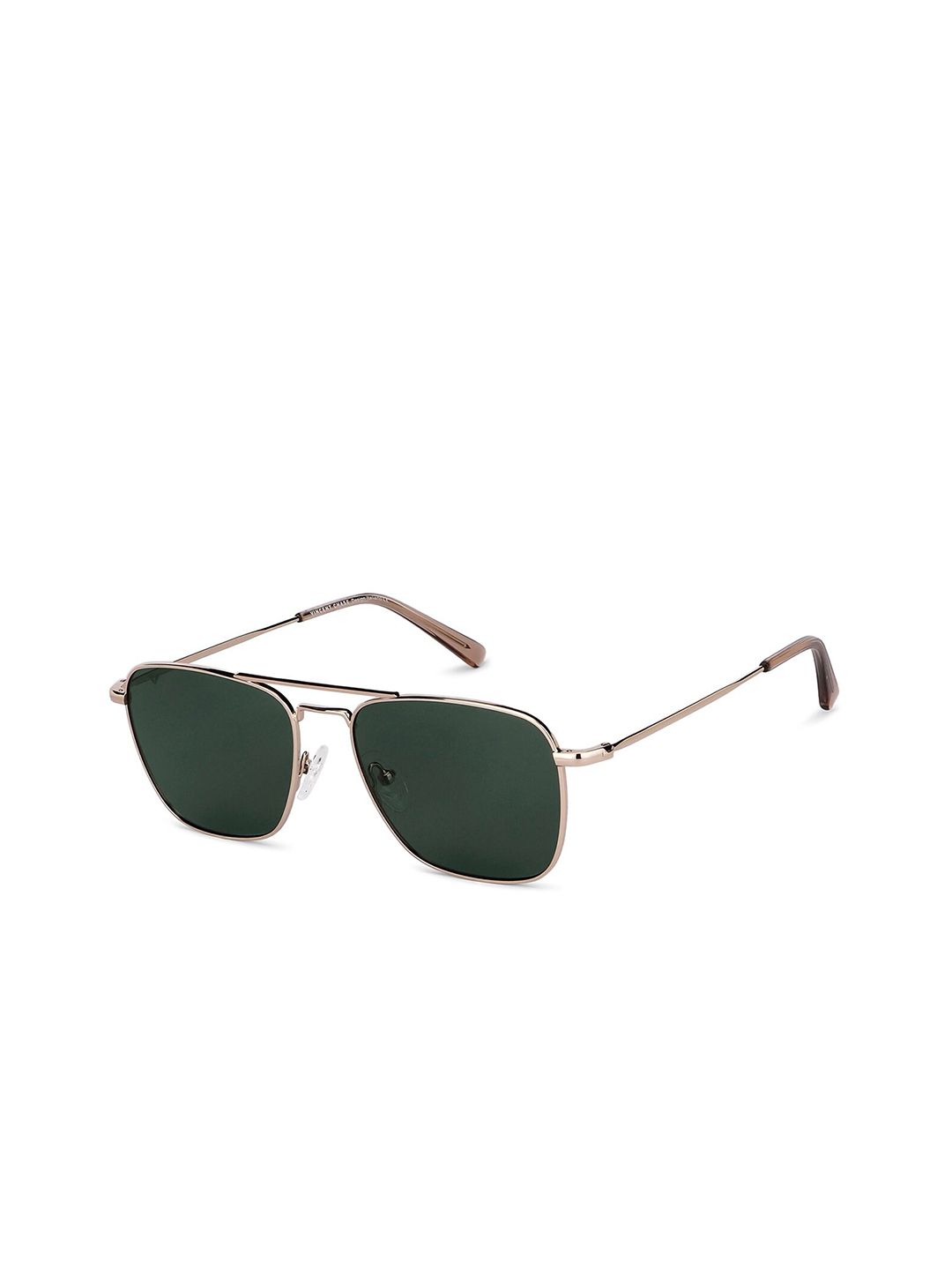 Vincent Chase by Lenskart Unisex Green Lens & Gold-Toned Square Sunglasses with Polarised Lens