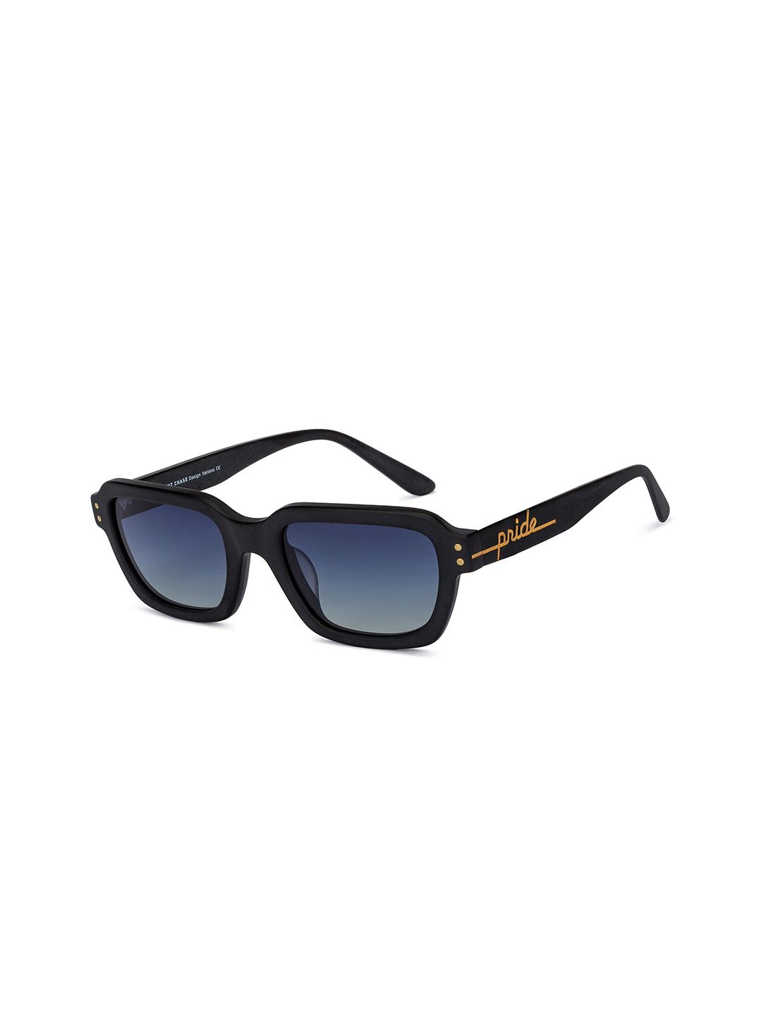 Vincent Chase by Lenskart Unisex Blue Lens & Black Square Sunglasses with Polarised Lens