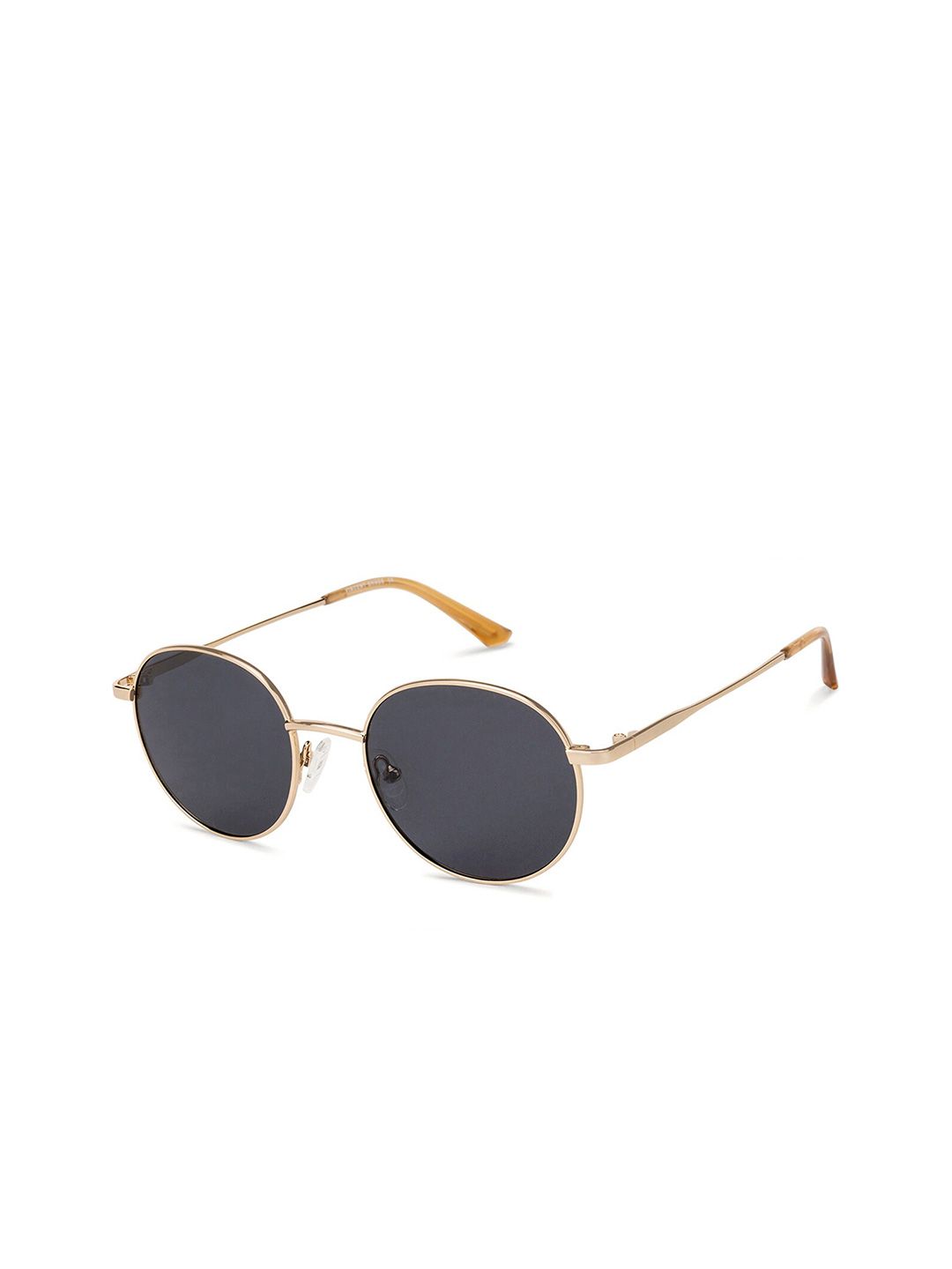 Vincent Chase by Lenskart Unisex Grey Lens & Gold-Toned Round Sunglasses with Polarised Lens