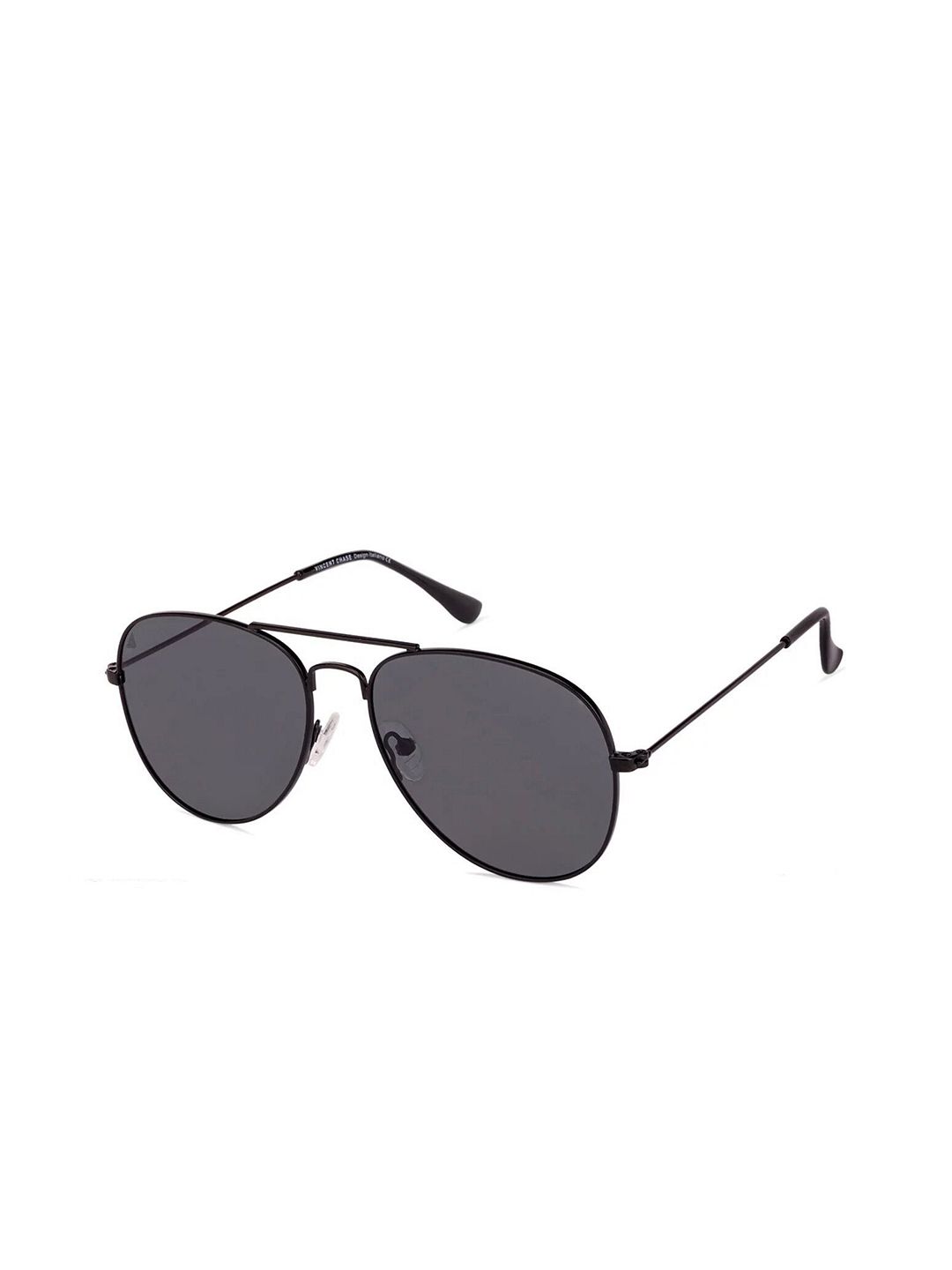 Vincent Chase by Lenskart Unisex Grey Lens & Black Aviator Sunglasses with Polarised Lens