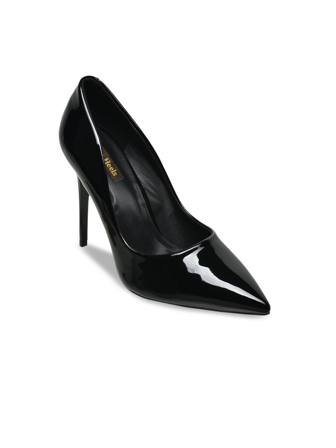 Flat n Heels Black Colourblocked Kitten Pumps Price in India