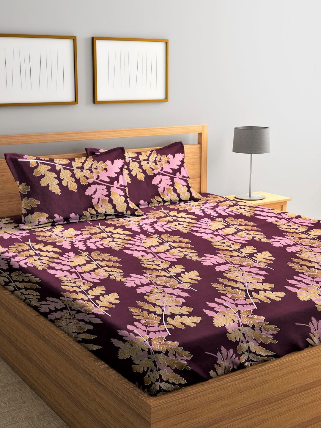 Home Sizzler Unisex Maroon Bedsheets Price in India