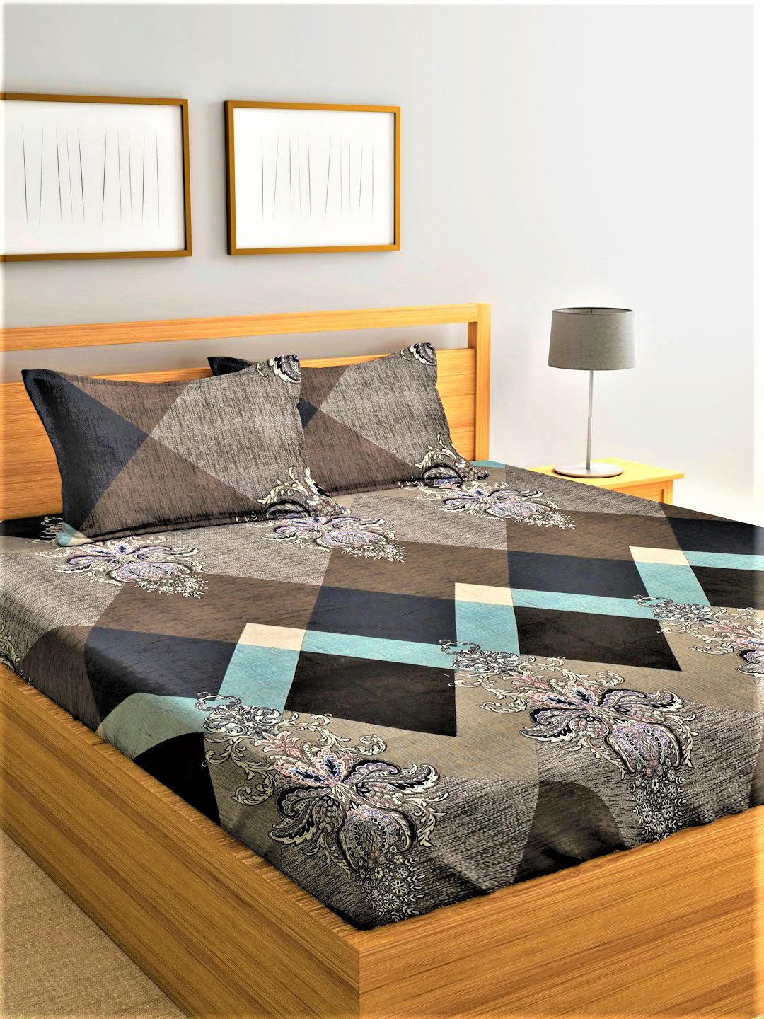 Home Sizzler Unisex Grey Bedsheets Price in India