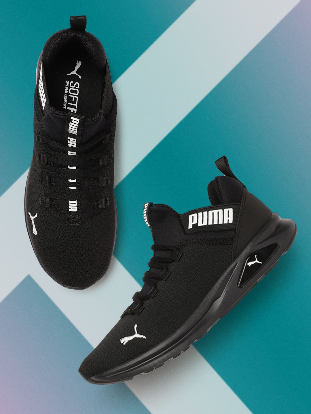 Puma Unisex Black Textile Running Non-Marking Shoes Price in India