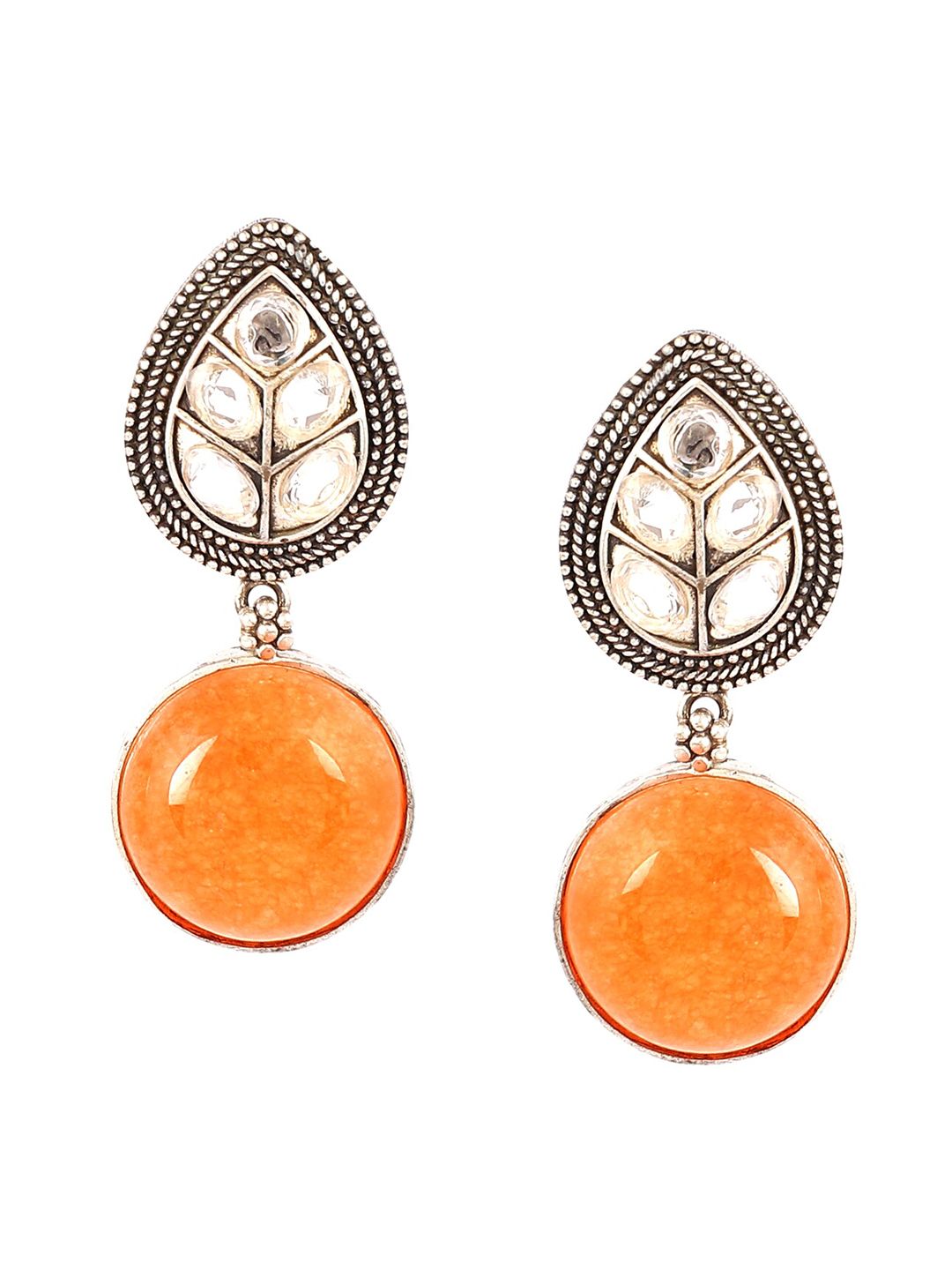 Biba Orange Contemporary Studs Earrings Price in India