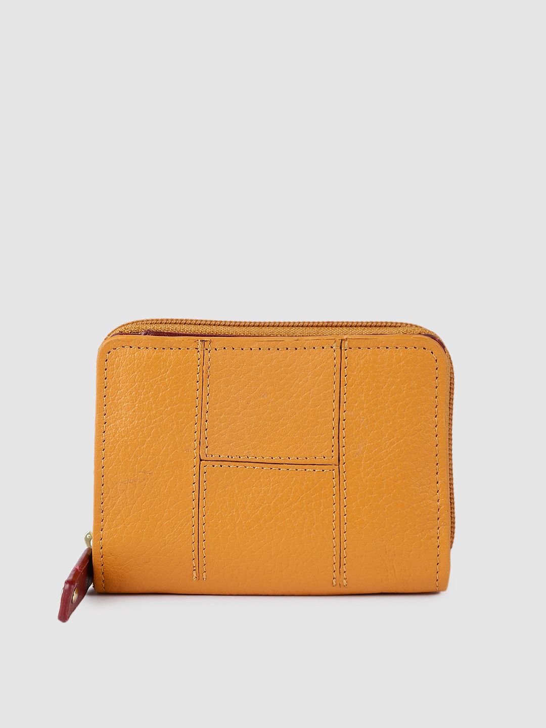 Hidesign Women Mustard Leather Two Fold Wallet Price in India