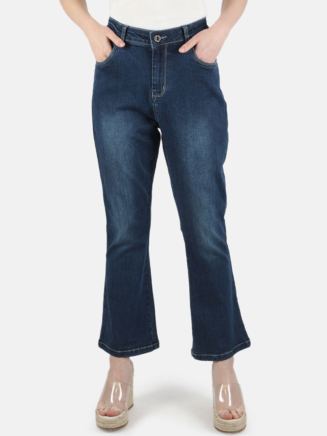 Monte Carlo Women Blue Comfort Bootcut Light Fade Stretchable Jeans Price in India
