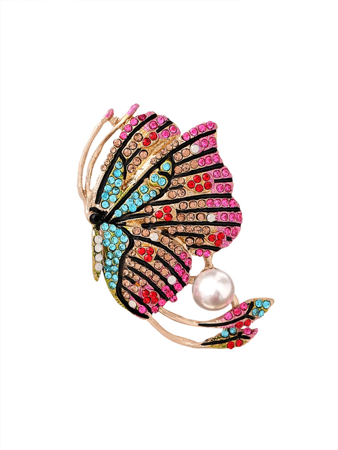 ♩♥ Buy Yellow Chimes Women Multicolour Crystal Butterfly Design