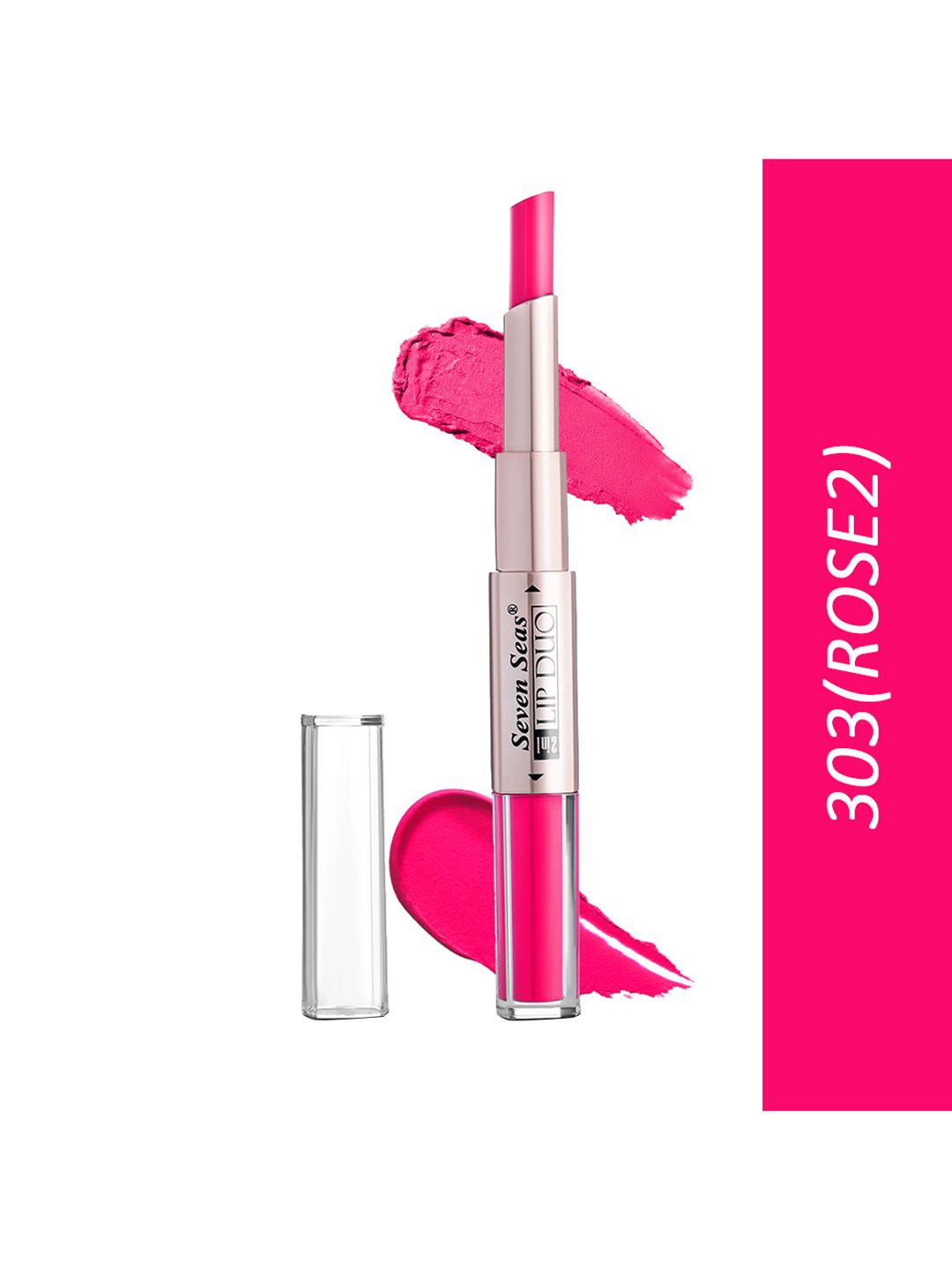 Seven Seas Pink Lip Duo 2 In 1 Liquid & Stick Lipstick- Rose-II Price in India