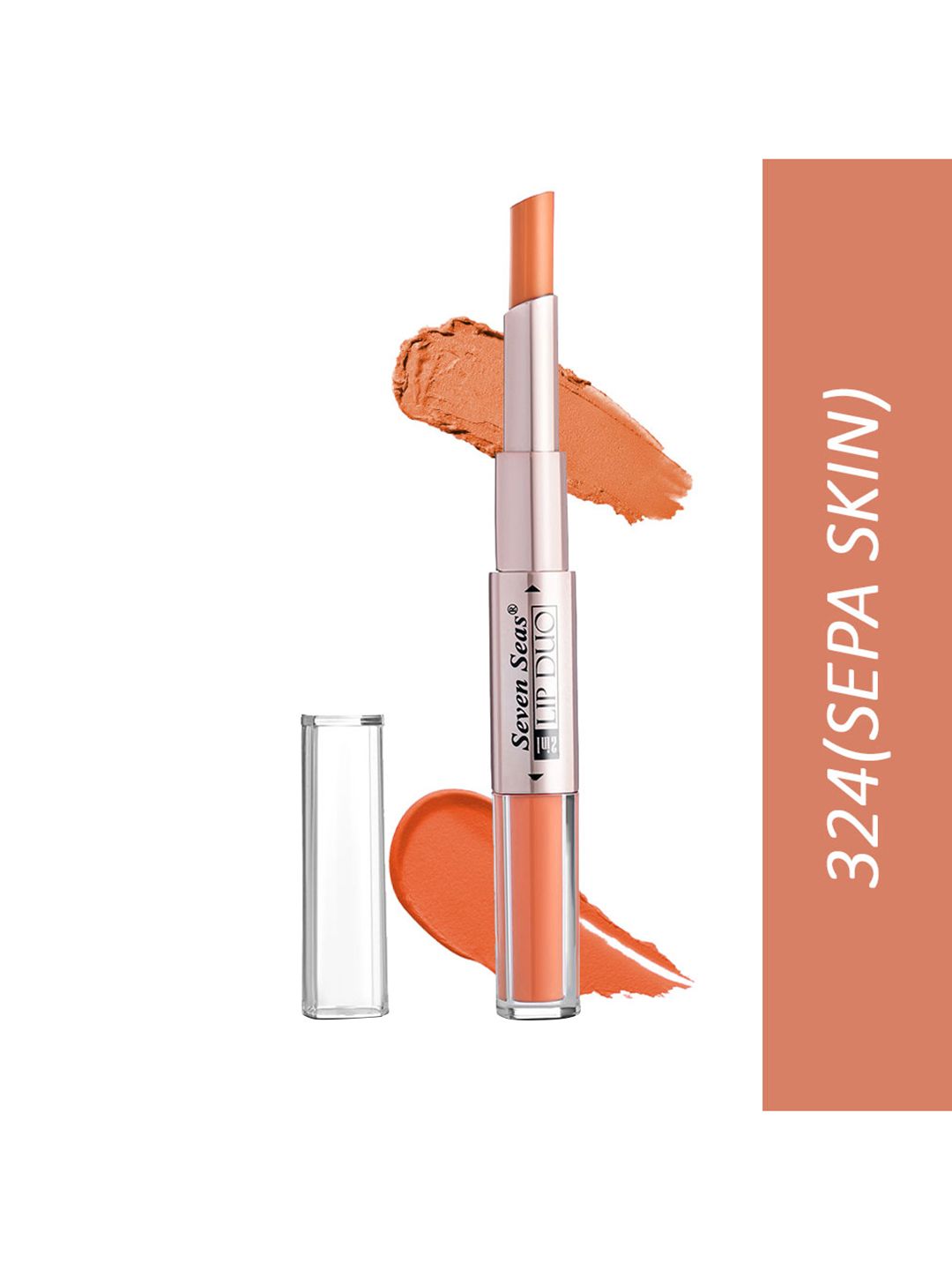 Seven Seas Women Orange Lip Duo 2 In 1 Stick Liquid Lipstick Price in India