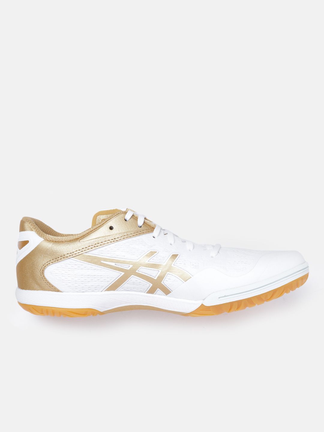 Buy ASICS Unisex White & Gold-Toned Woven Design Attack Dominate