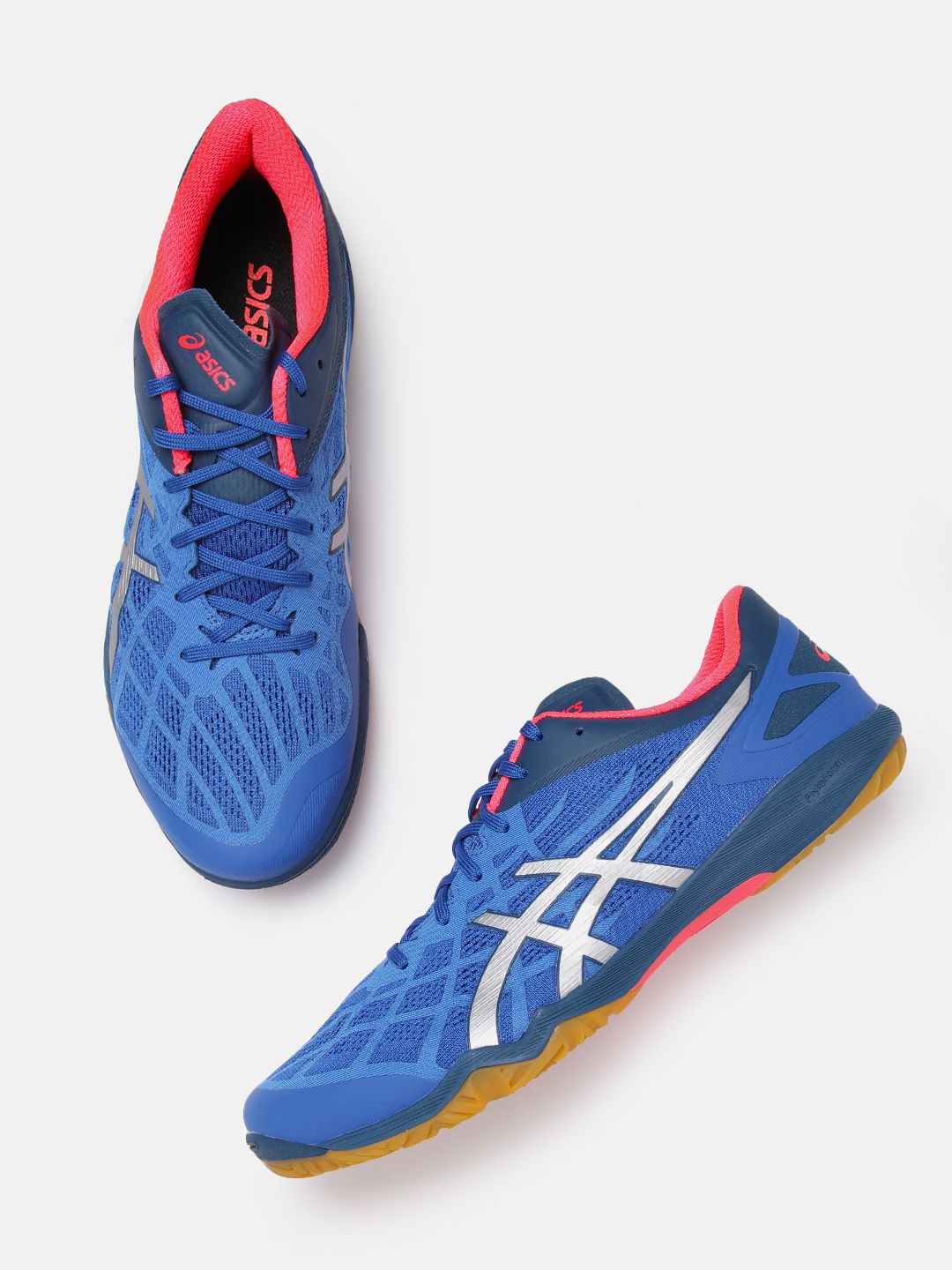 ASICS Unisex Blue & Grey Woven Design Attack Dominate FF 2 Badminton Shoes Price in India