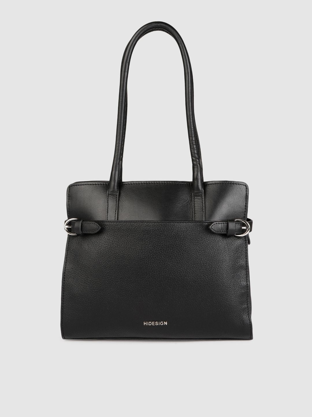 Hidesign Black Leather Structured Shoulder Bag Price in India