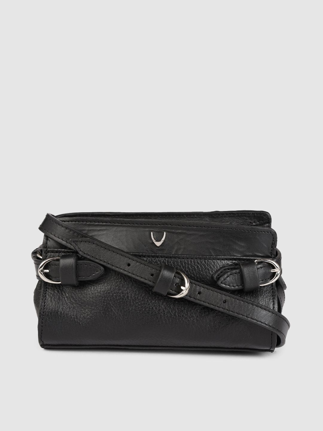 Hidesign Black Leather Structured Sling Bag Price in India