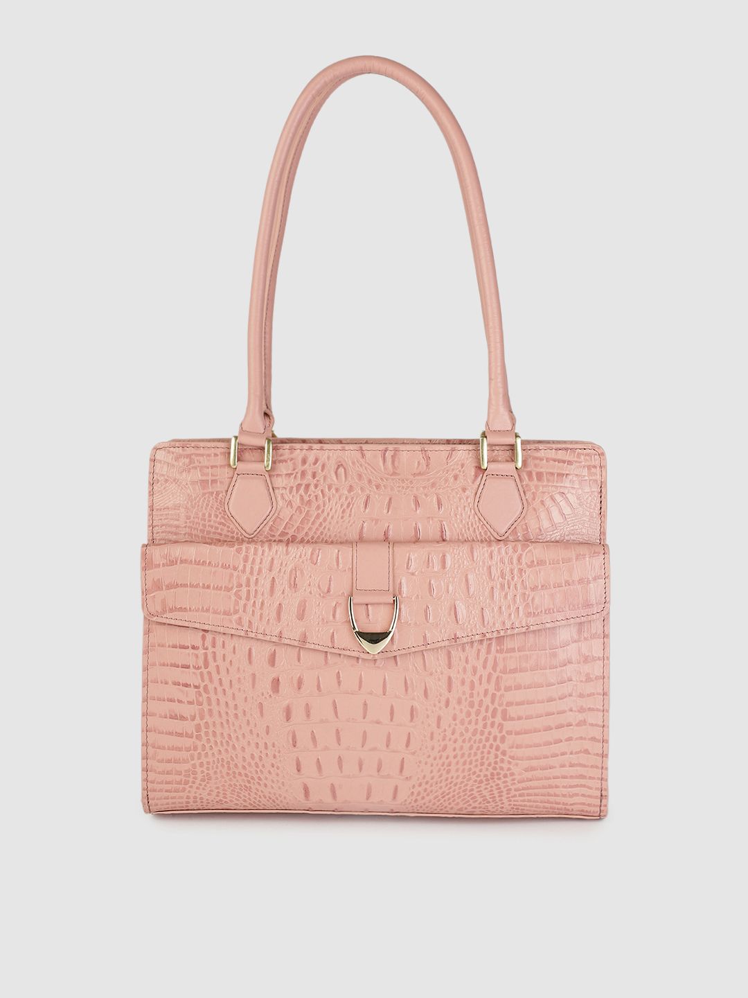 Hidesign Pink Textured Leather Shoulder Bag Price in India