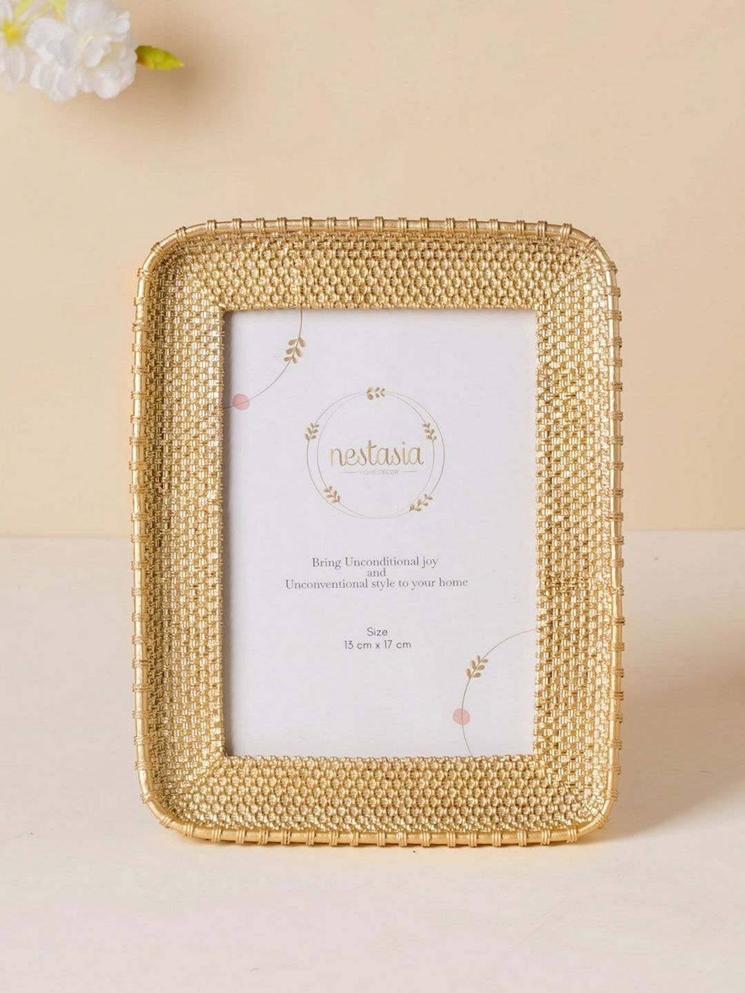 Nestasia Gold-Toned Rectangle Basket Photo Frame Price in India