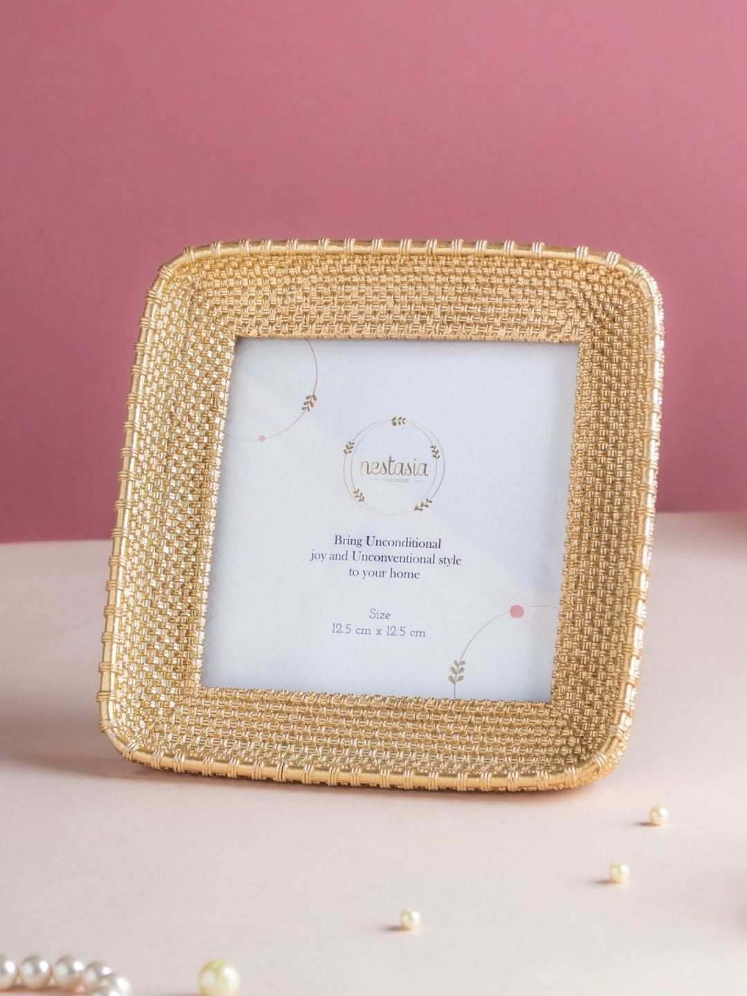 Nestasia Gold-Toned Square Basket Photo Frame Price in India