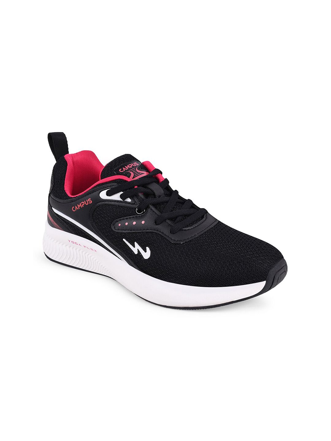 Campus Women Black Mesh Running Shoes Price in India