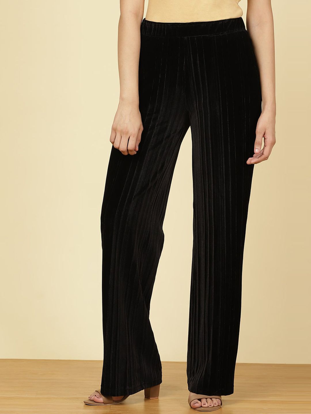 Lakshita Women Black High-Rise Trousers Price in India