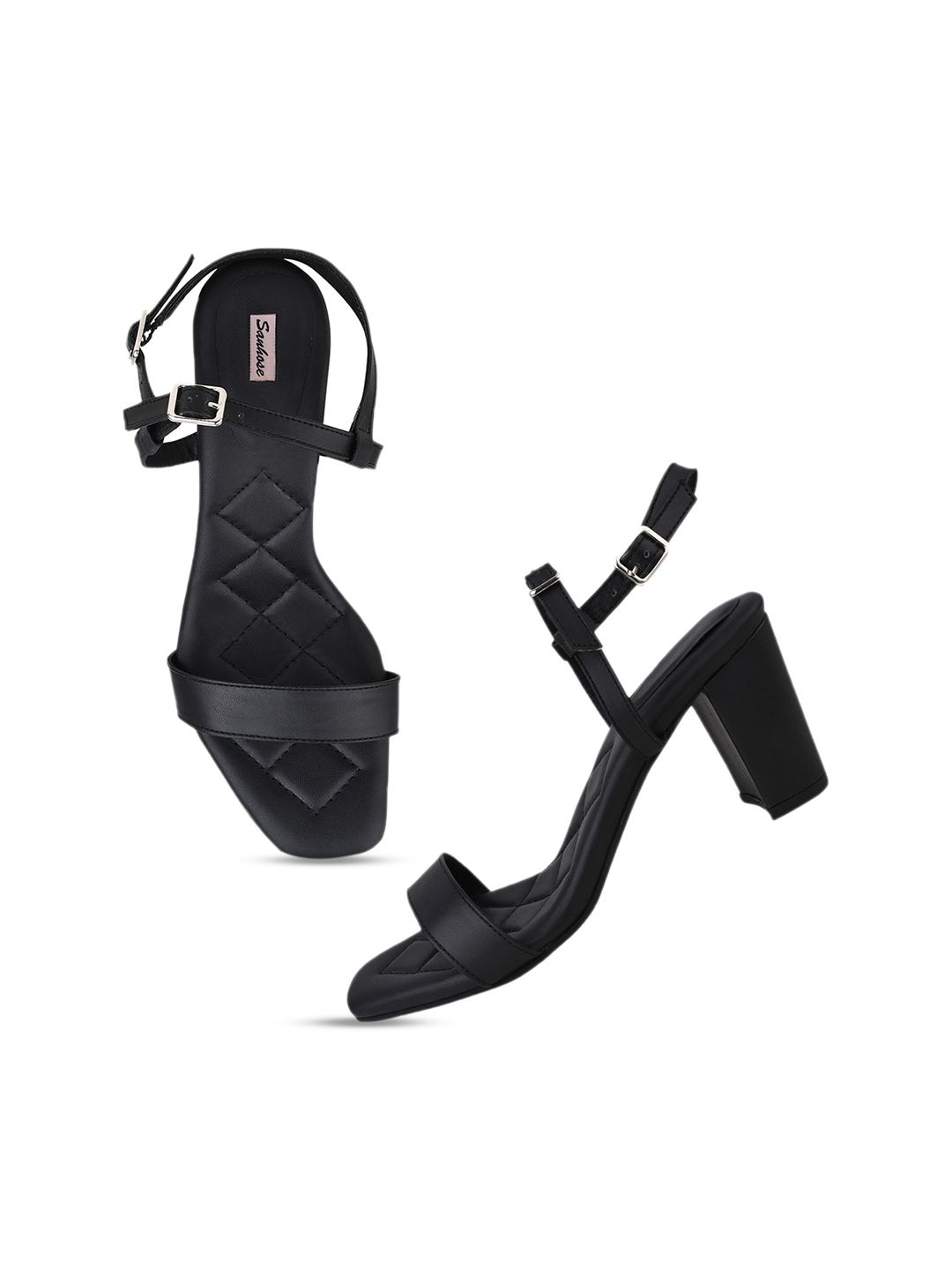 Sanhose Black Block Sandals Price in India