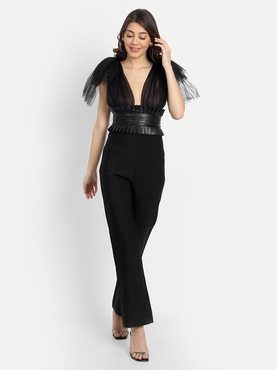iki chic Black Basic Jumpsuit with Applique Price in India