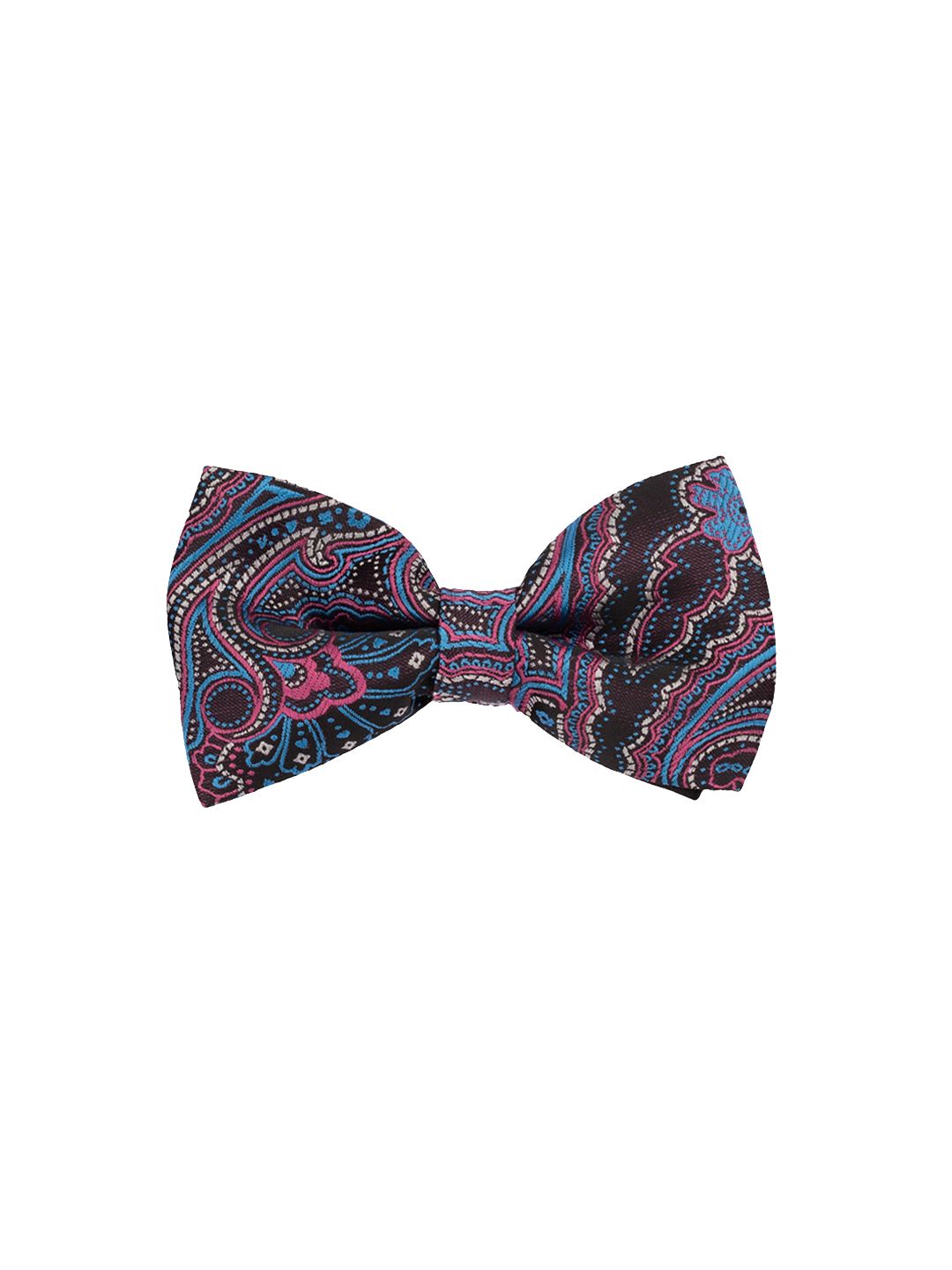 The Tie Hub Men Purple & Blue Printed Bow Tie