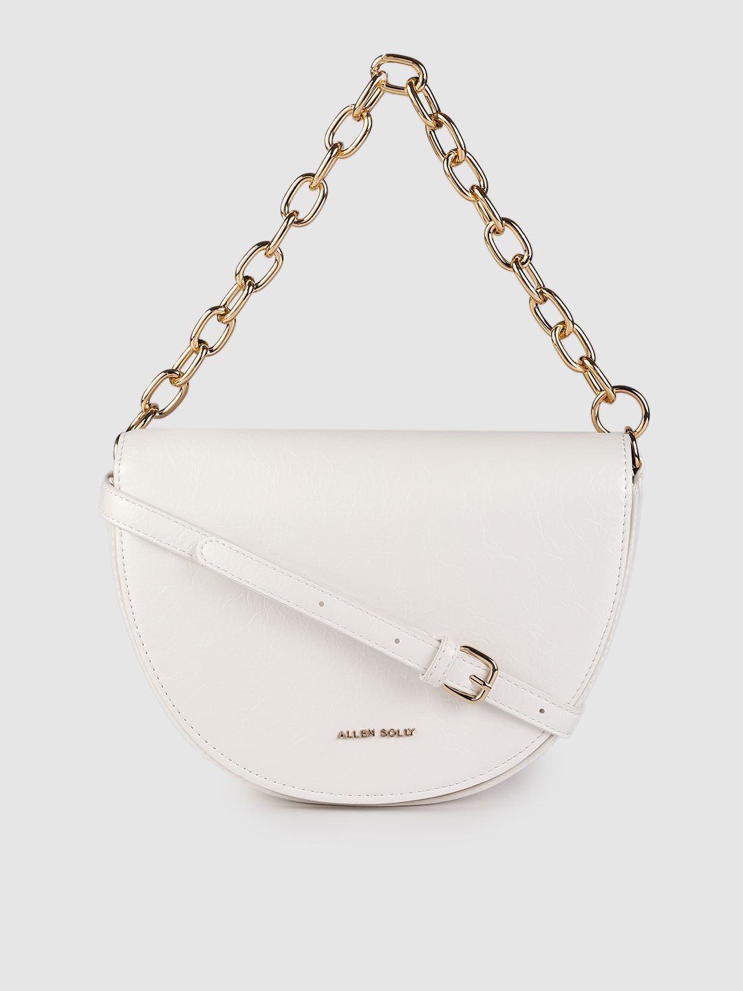 Allen Solly Women White Half Moon Satchel Price in India